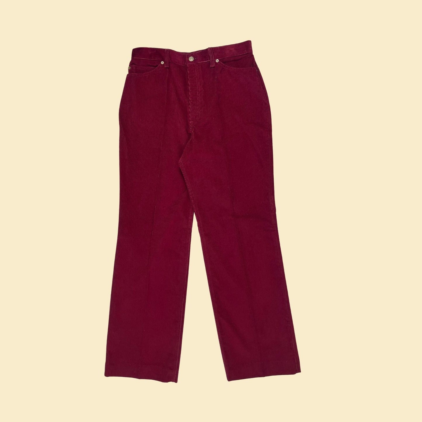 1980s Levi Strauss & Co corduroy pants, size 32 burgundy straight leg USA made pants