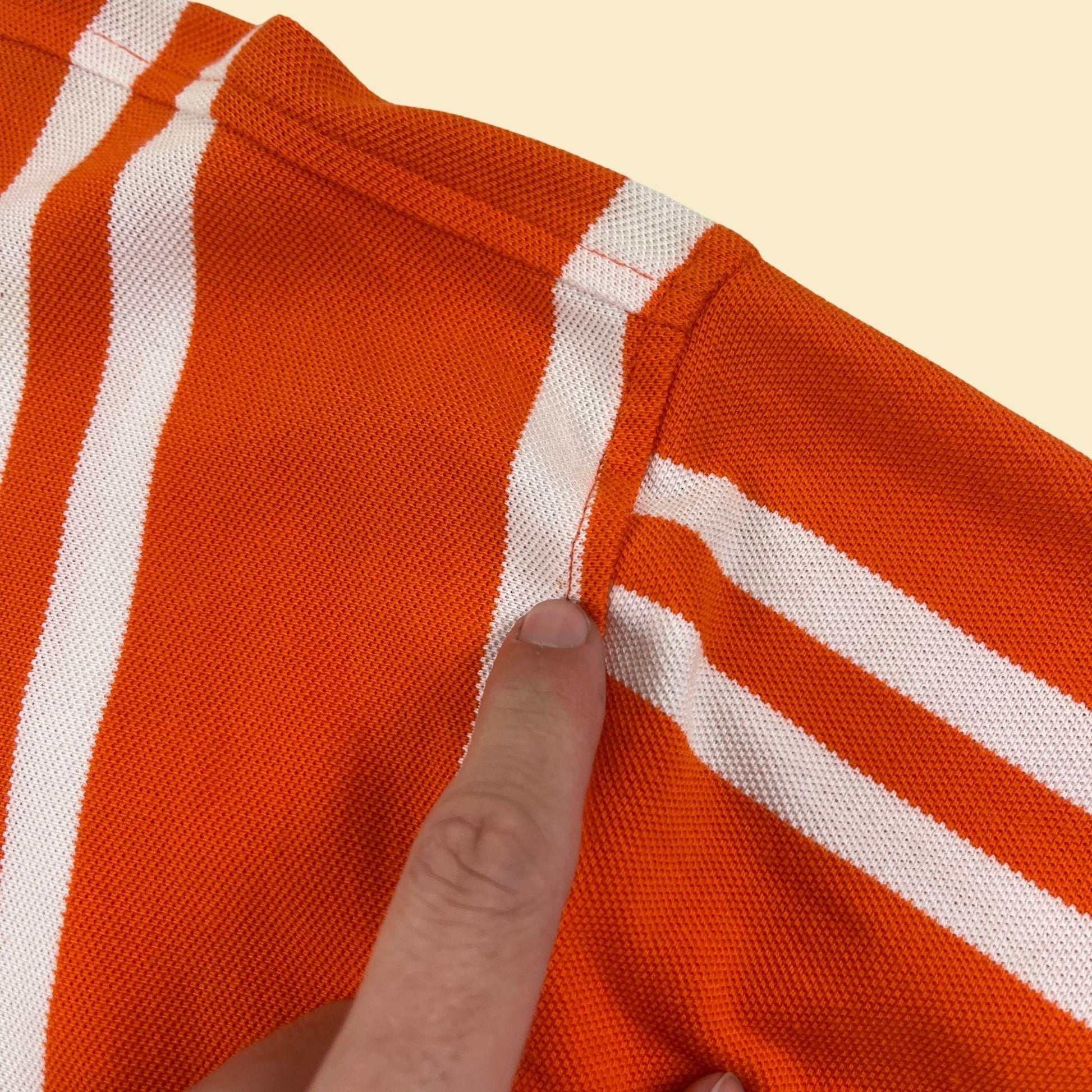 90s/Y2K Tommy Hilfiger L polo shirt, orange & white vintage short sleeve men's shirt