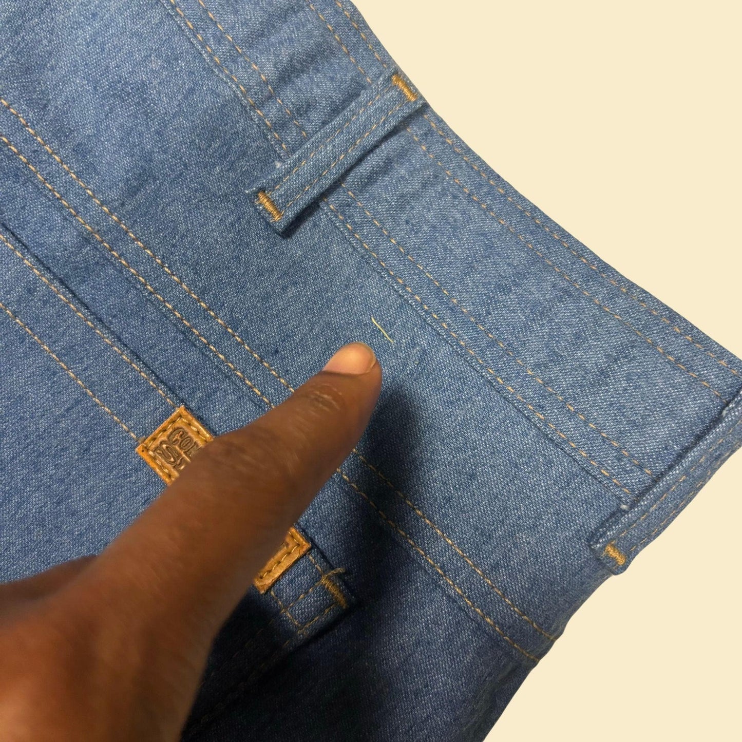 1990s 48x30 Burlington jeans, vintage blue cotton/poly straight men's denim pants, new old stock