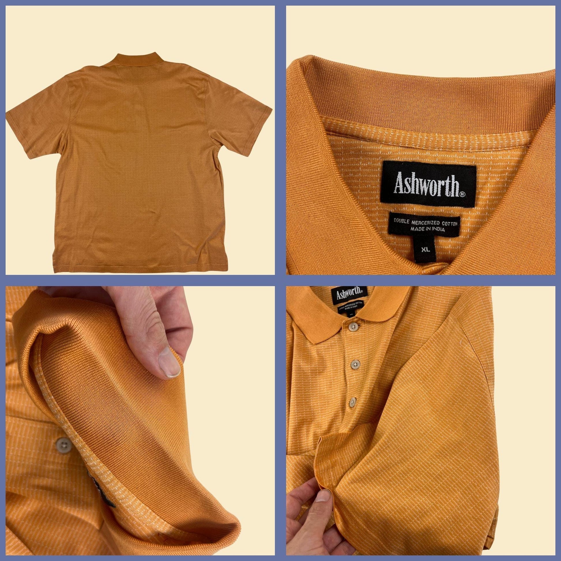 Y2K orange XL golf polo by Ashworth, vintage short sleeve casual golf shirt