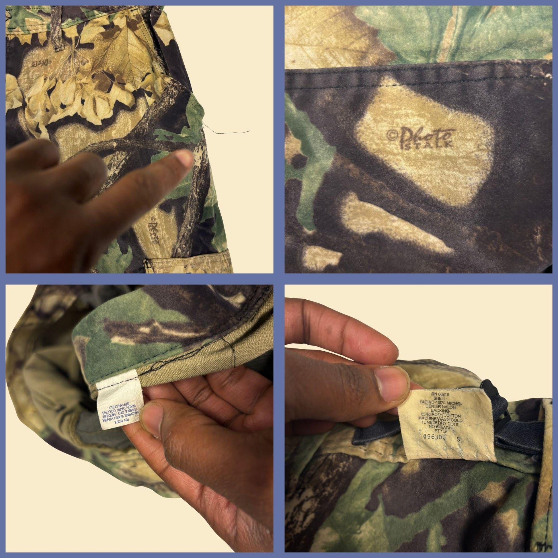 90s M camo men's pants by Westark, vintage USA made camouflage cargo hunting pants