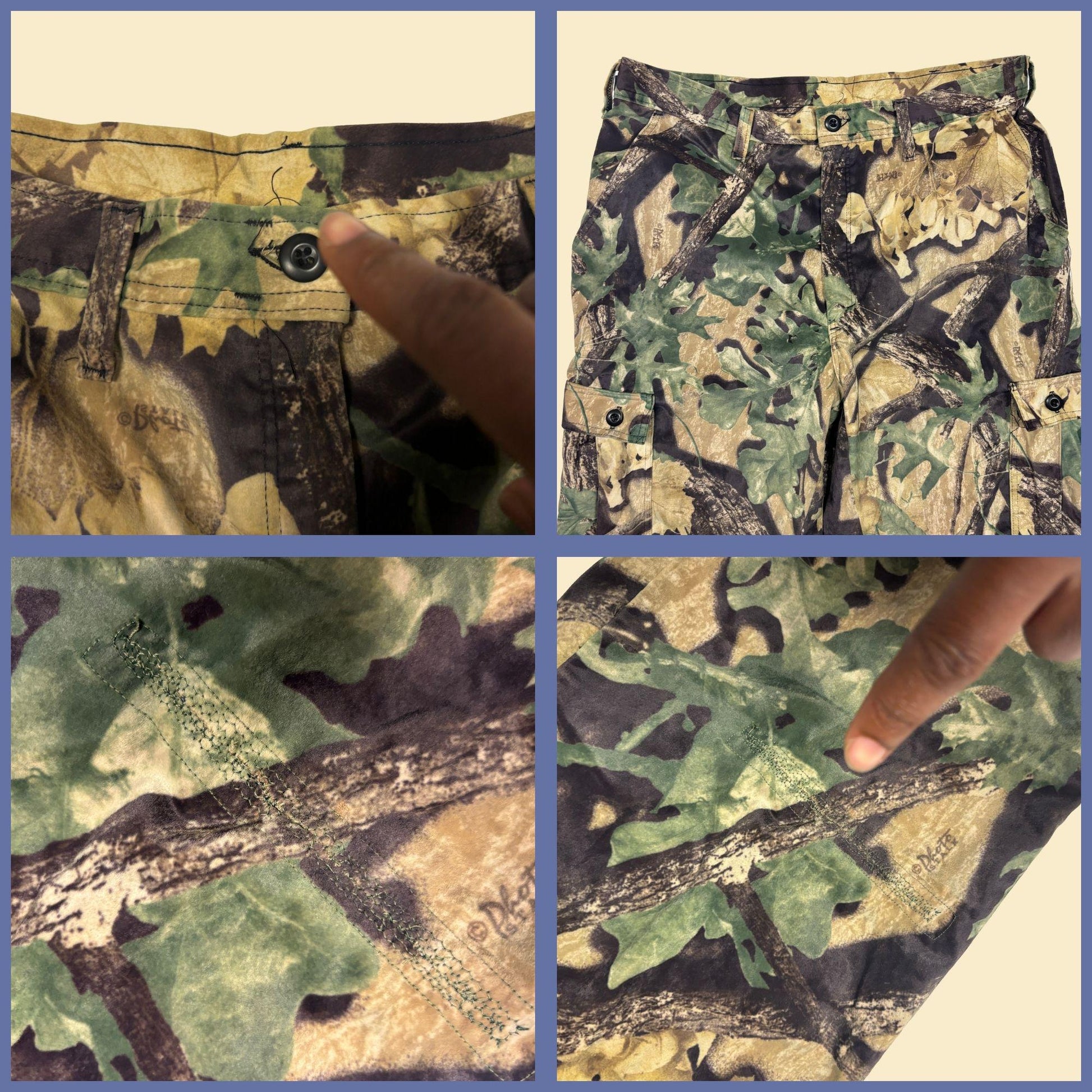 90s M camo men's pants by Westark, vintage USA made camouflage cargo hunting pants