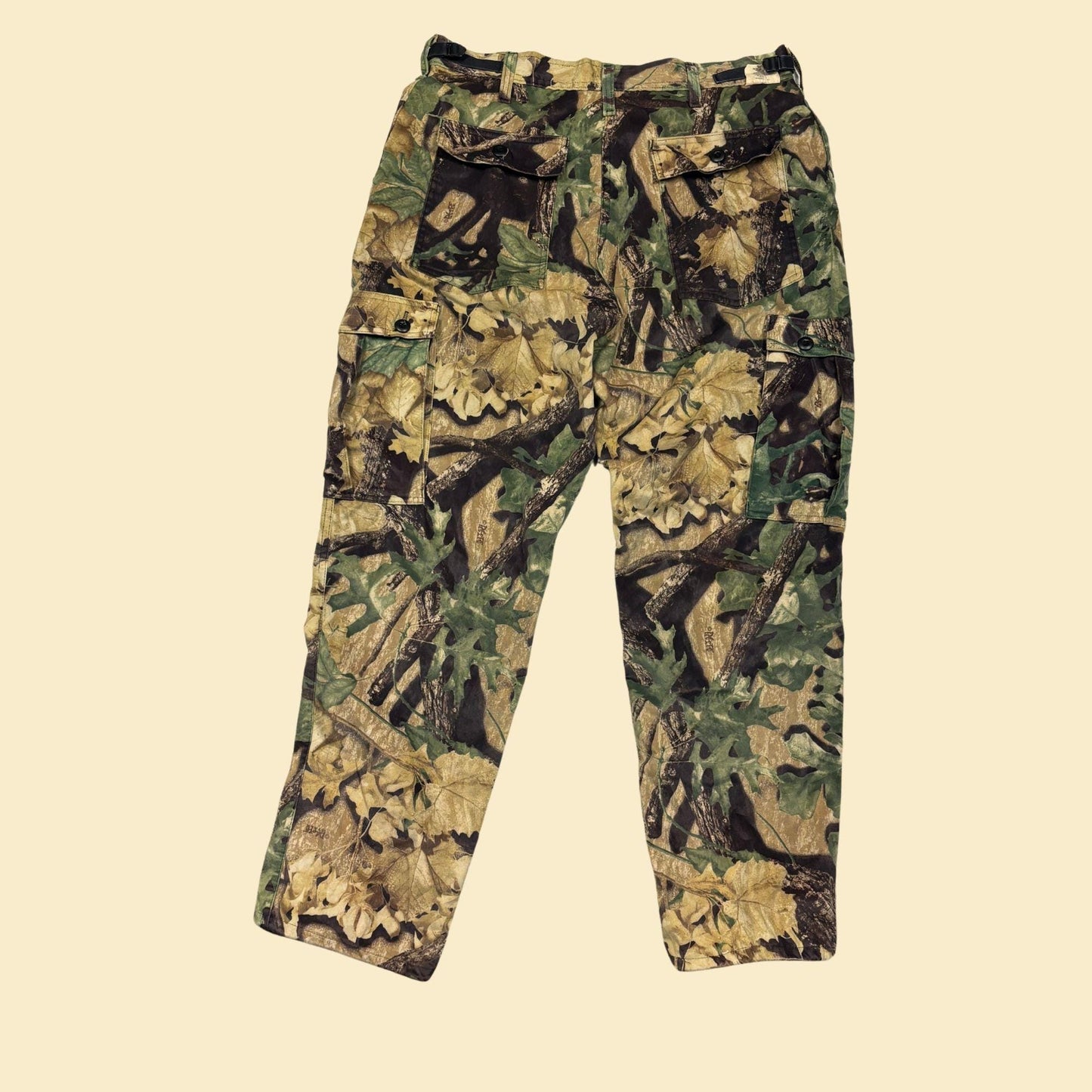 90s M camo men's pants by Westark, vintage USA made camouflage cargo hunting pants