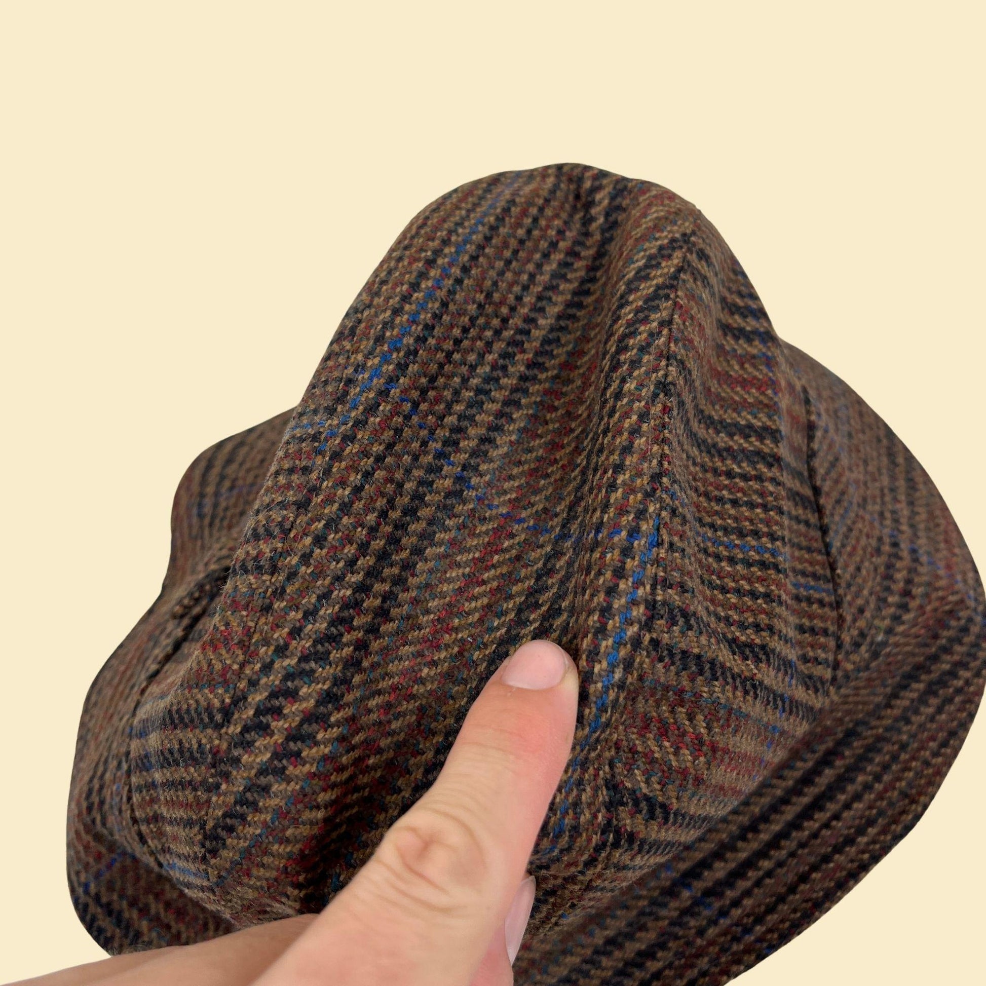 1950s Abercrombie & Fitch hat, vintage 7 1/8 lambswool men's tweed bucket hat, made in Scotland