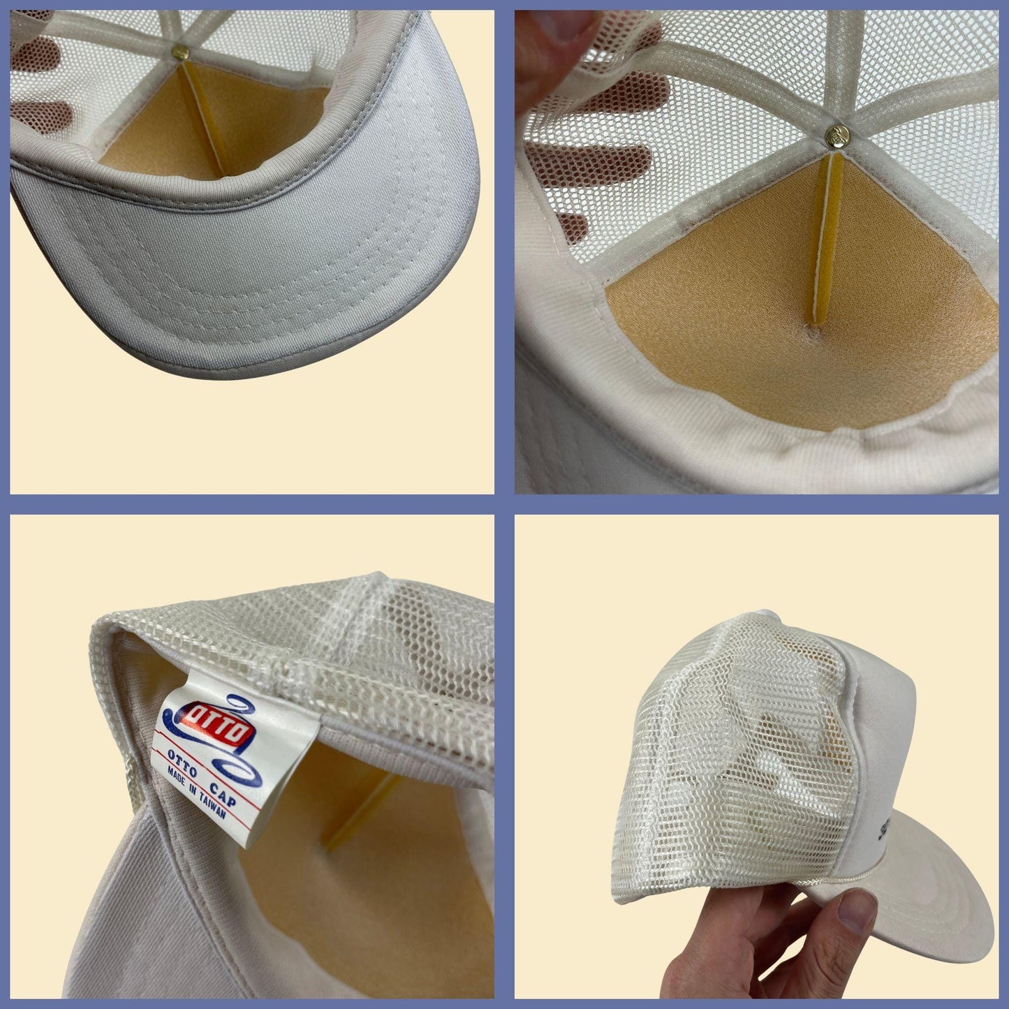 80s/90s snapback w/ 3D Systems logo, vintage white "youth size" white & blue baseball cap