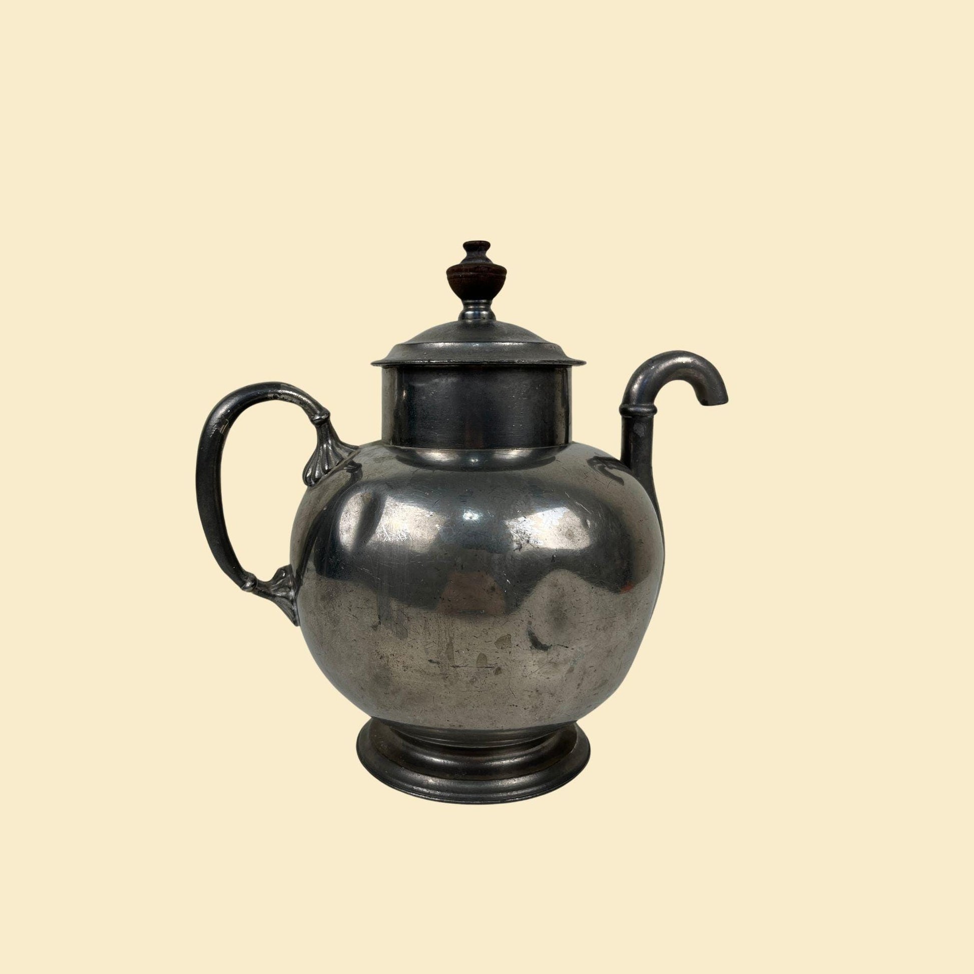 1880s Paine Diehl & Co self pouring tea pot, antique silver-toned Boston Brit Co teapot