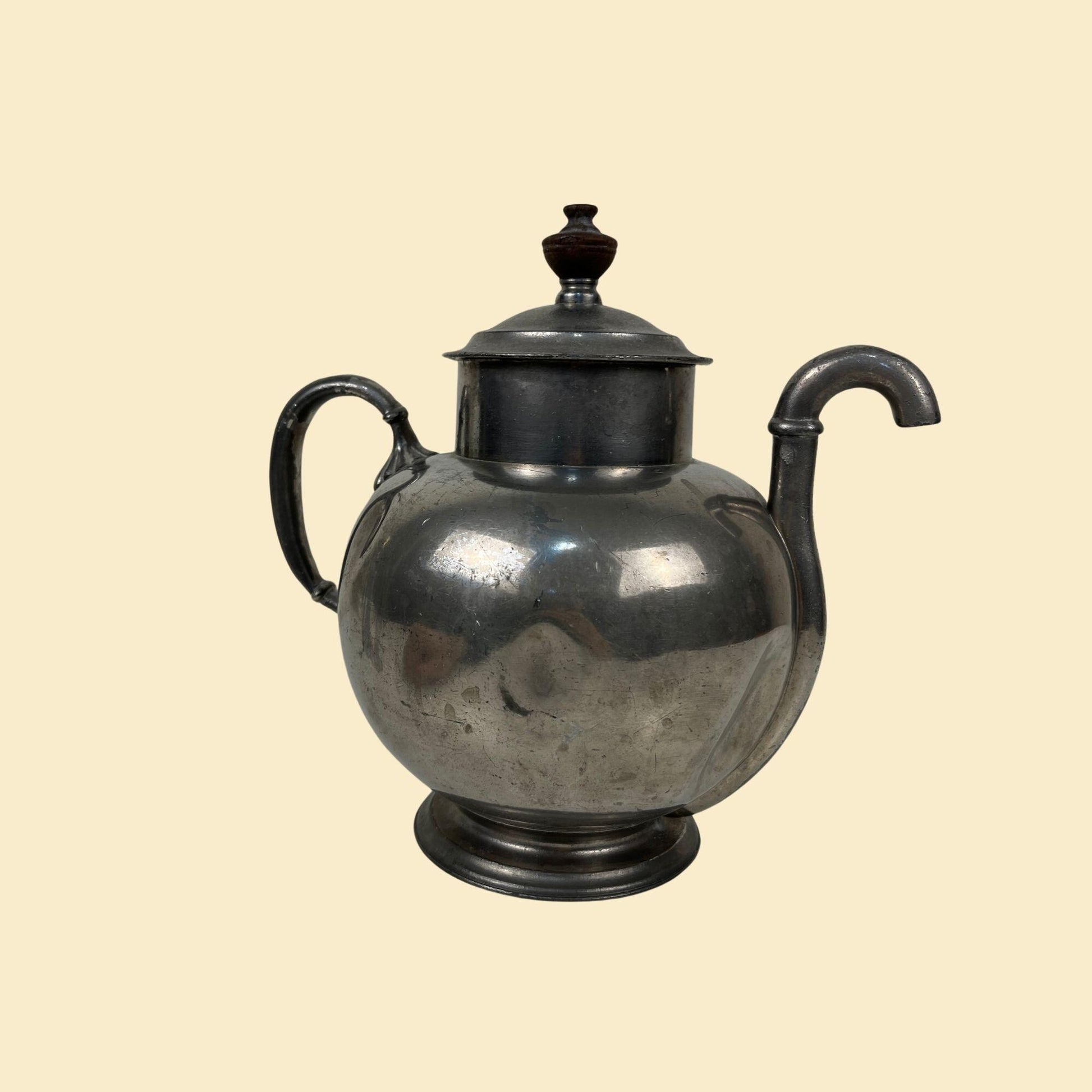 1880s Paine Diehl & Co self pouring tea pot, antique silver-toned Boston Brit Co teapot