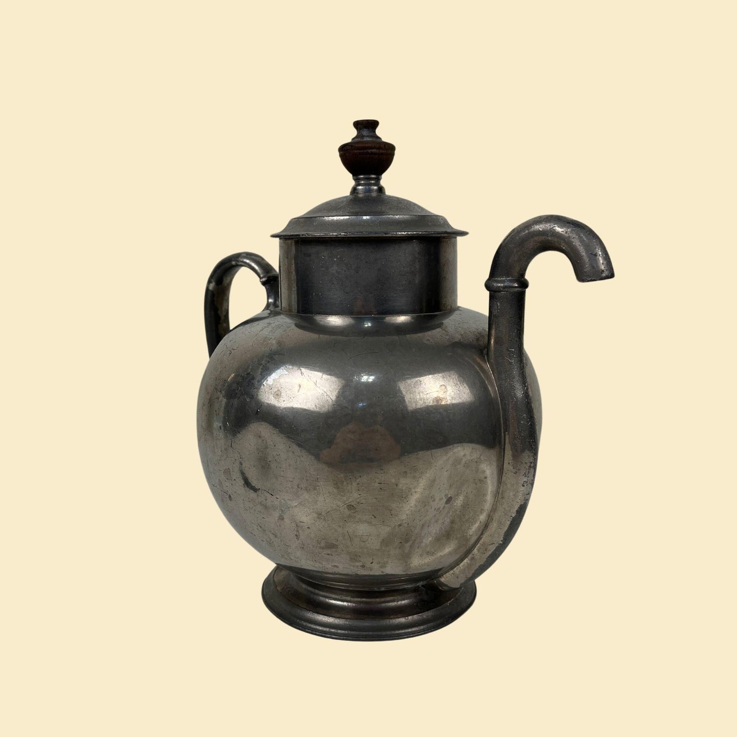 1880s Paine Diehl & Co self pouring tea pot, antique silver-toned Boston Brit Co teapot