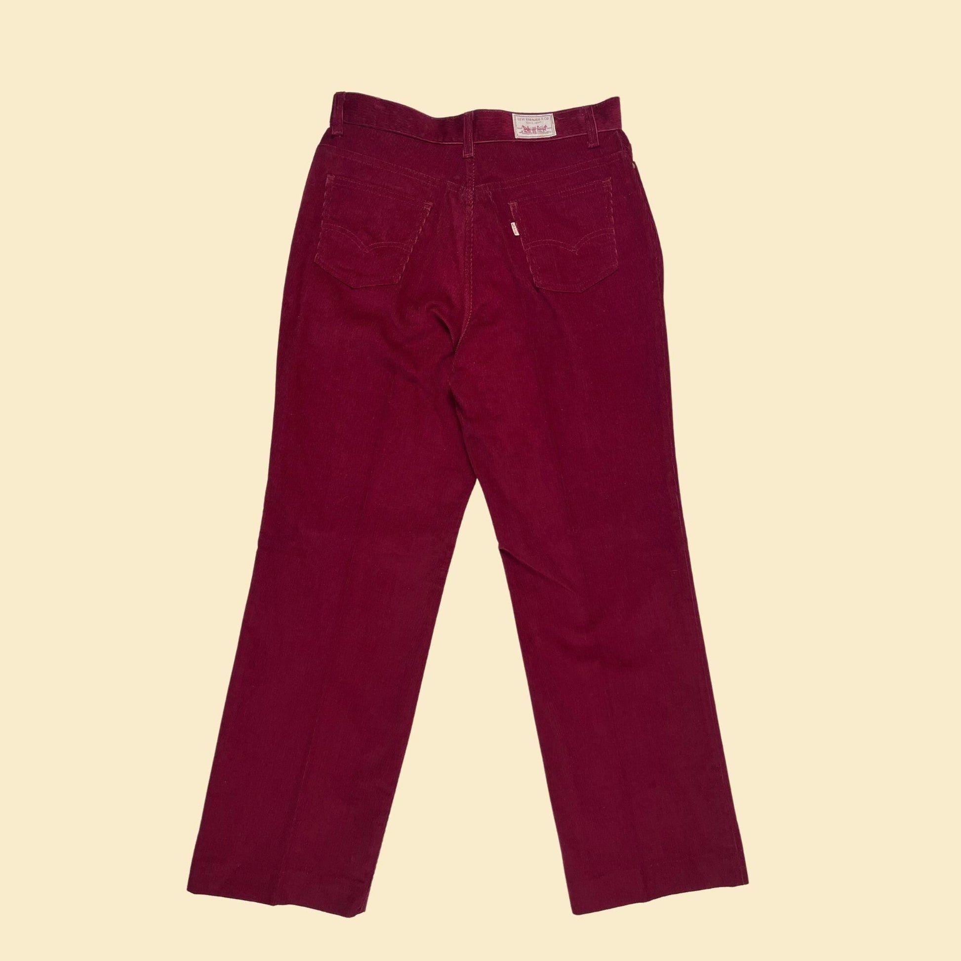 1980s Levi Strauss & Co corduroy pants, size 32 burgundy straight leg USA made pants