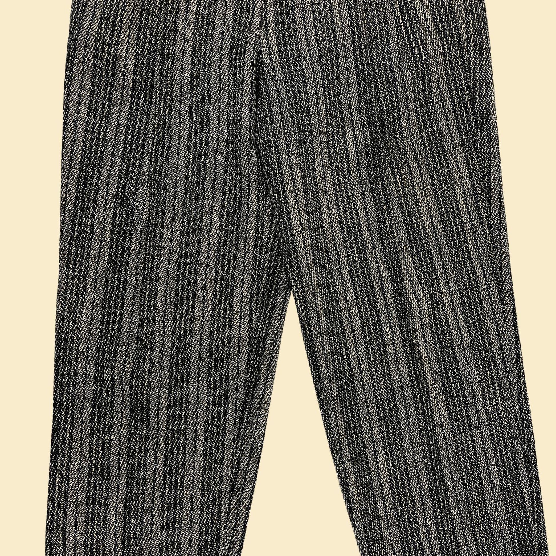 80s/90s men's trousers by J. Todd, size 31x30 men's textured striped pants w/ cuffed legs