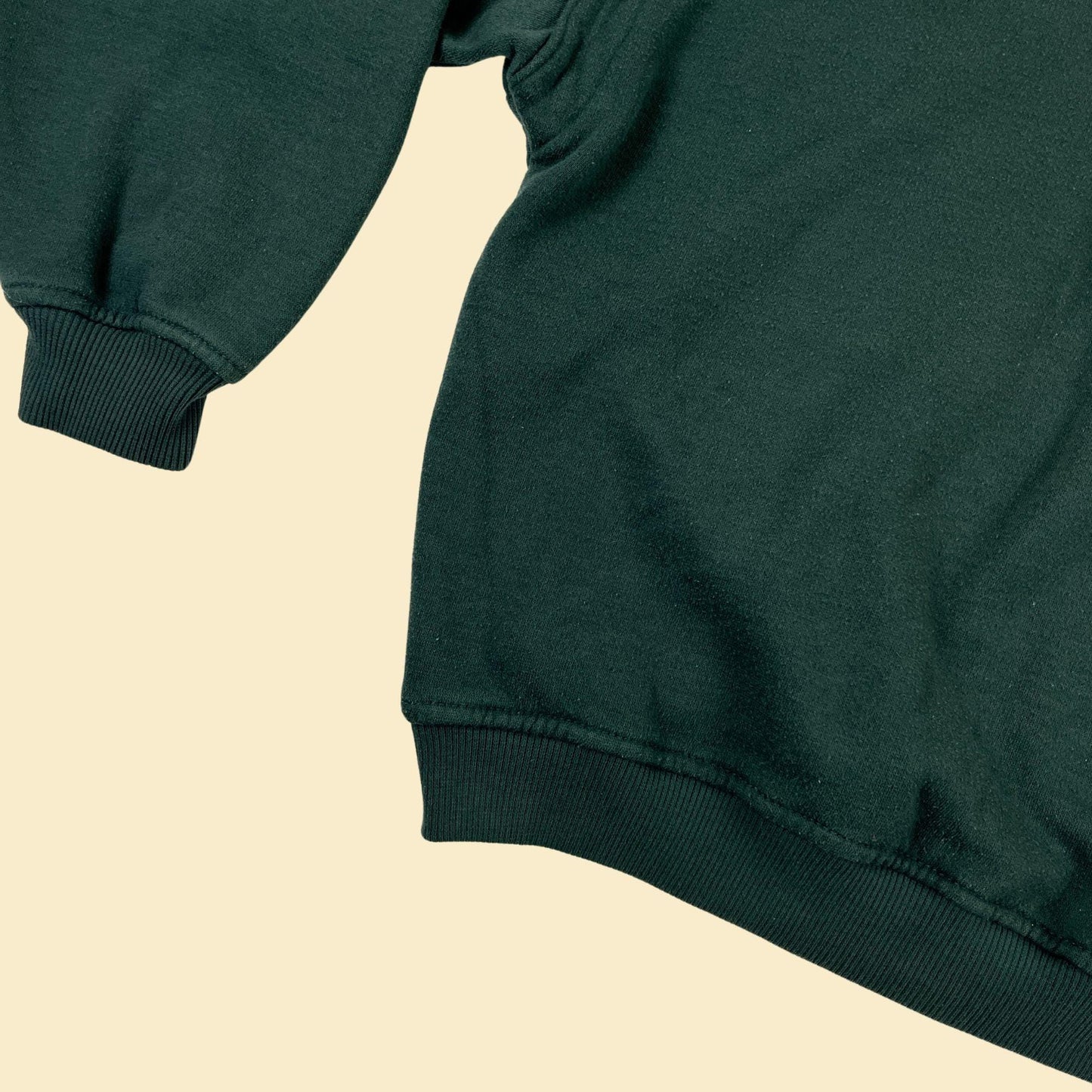 90s half zip L sweatshirt by Expressions, dark green vintage crewneck/henley style pullover