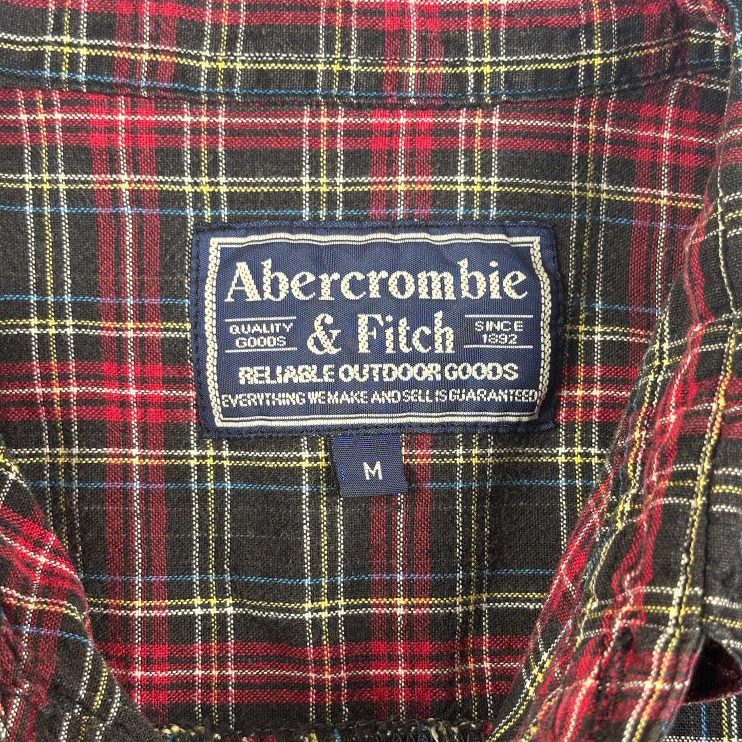 90s/Y2K Abercrombie & Fitch M men's shirt, vintage men's black/red plaid button down top