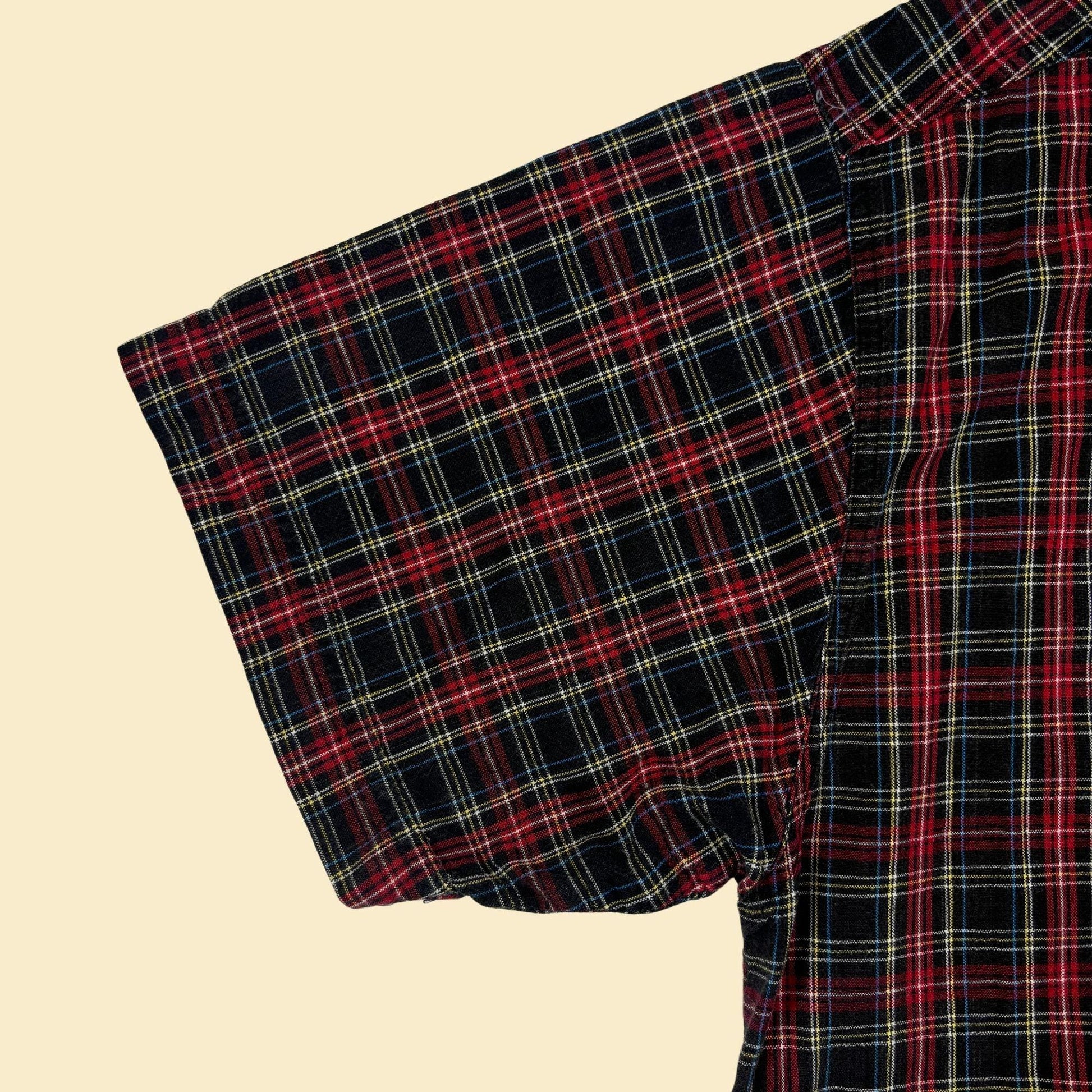 90s/Y2K Abercrombie & Fitch M men's shirt, vintage men's black/red plaid button down top