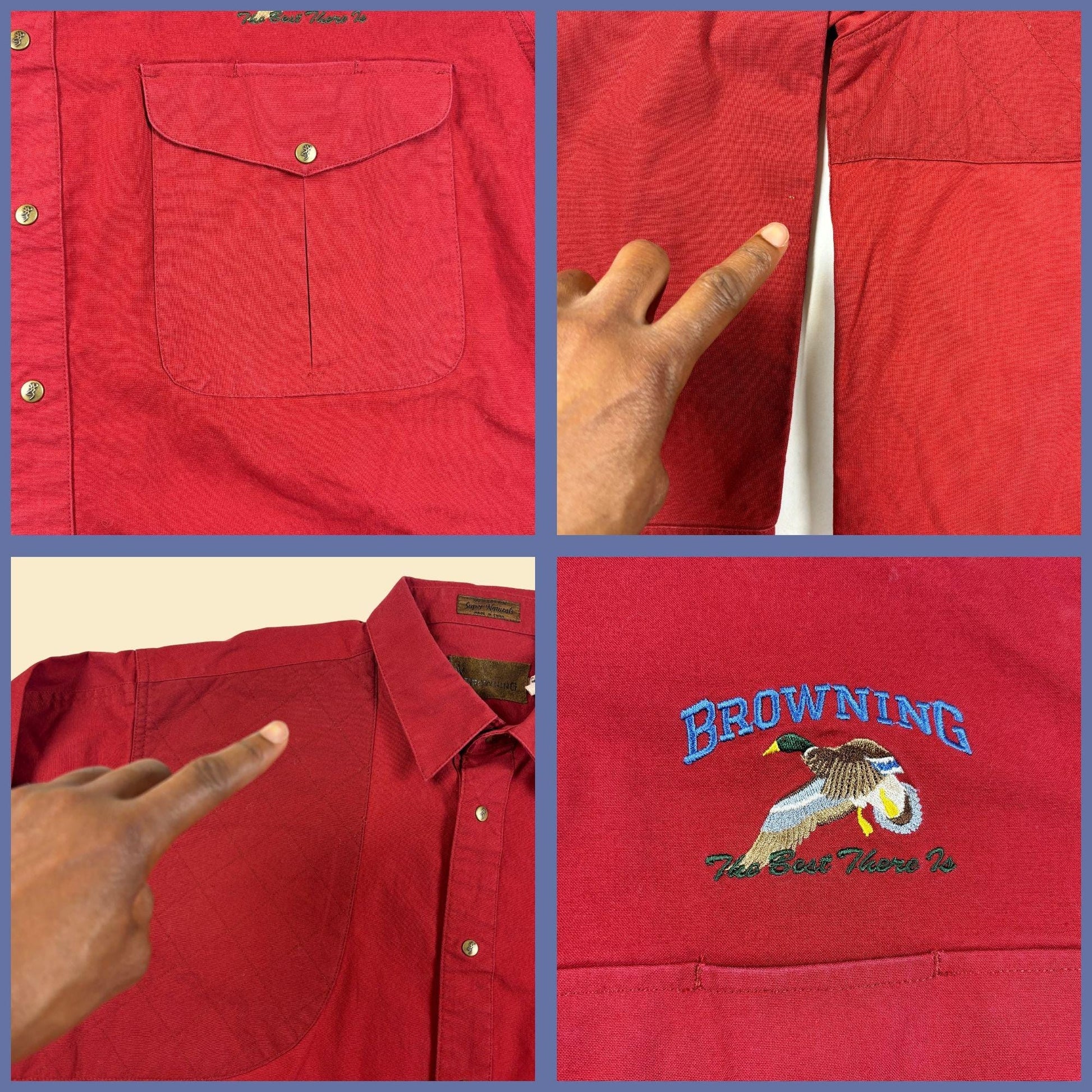 90s/Y2K XL men's hunting shirt by Browning, vintage red cotton long sleeve button down top