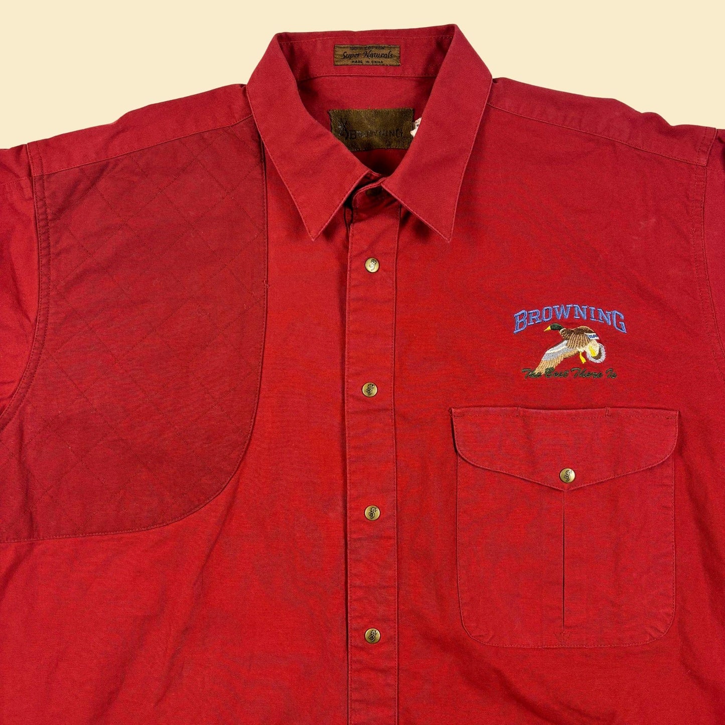 90s/Y2K XL men's hunting shirt by Browning, vintage red cotton long sleeve button down top