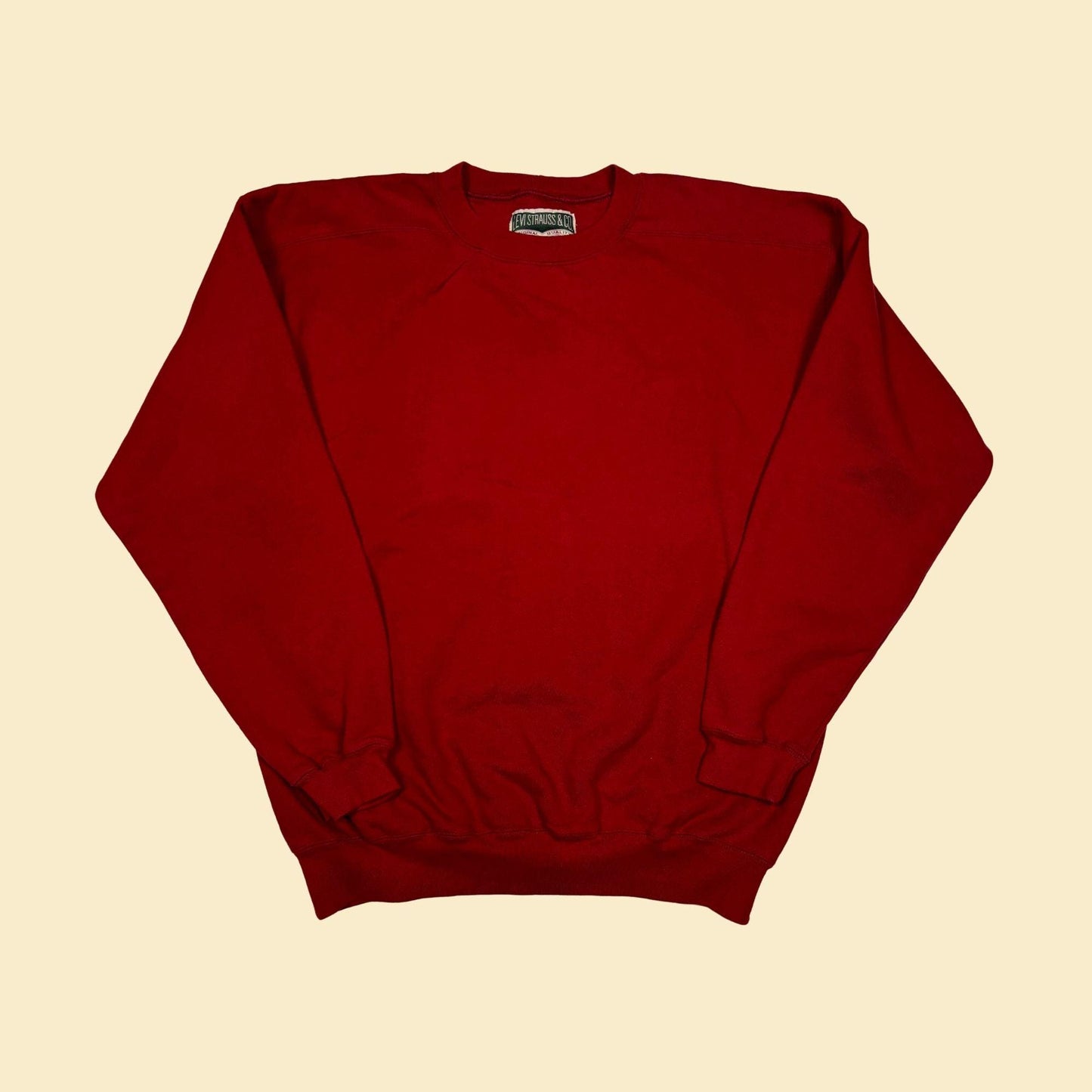 90s/Y2K Levi Strauss & Co crewneck sweatshirt, size L vintage solid red pullover crew