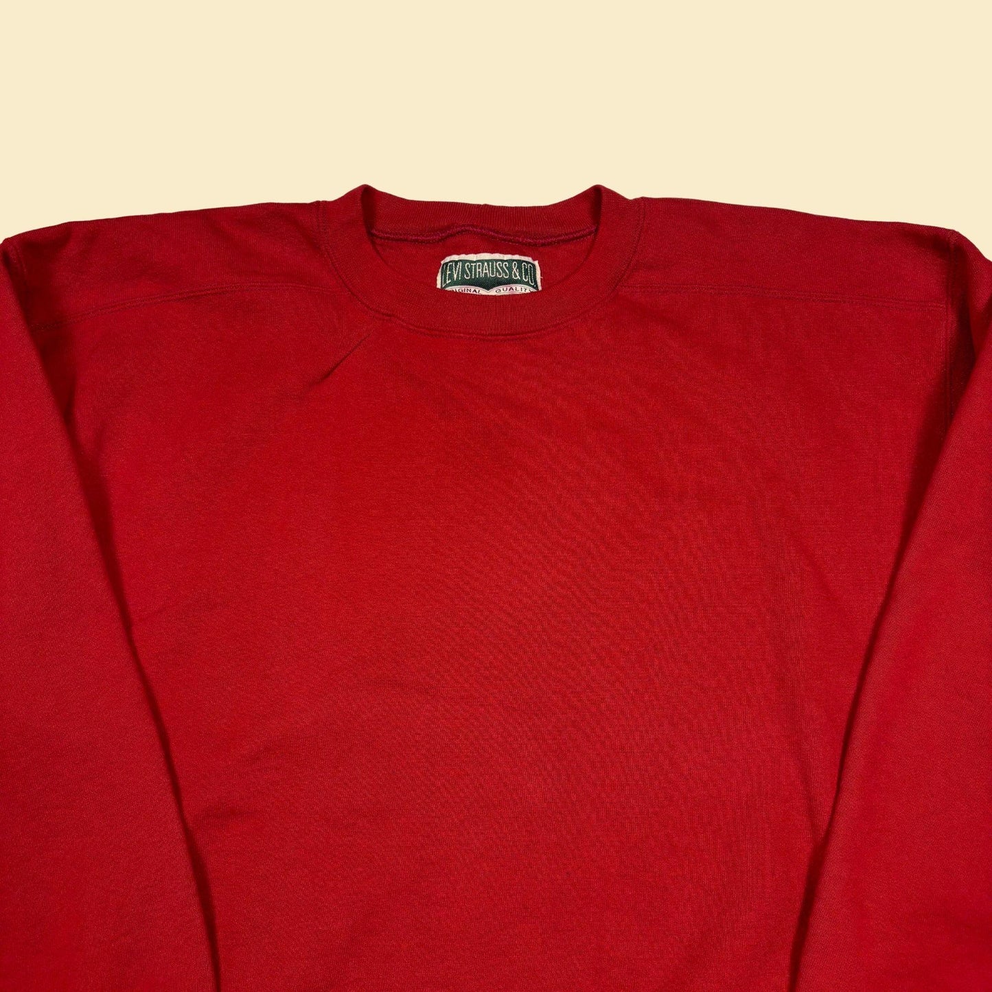 90s/Y2K Levi Strauss & Co crewneck sweatshirt, size L vintage solid red pullover crew