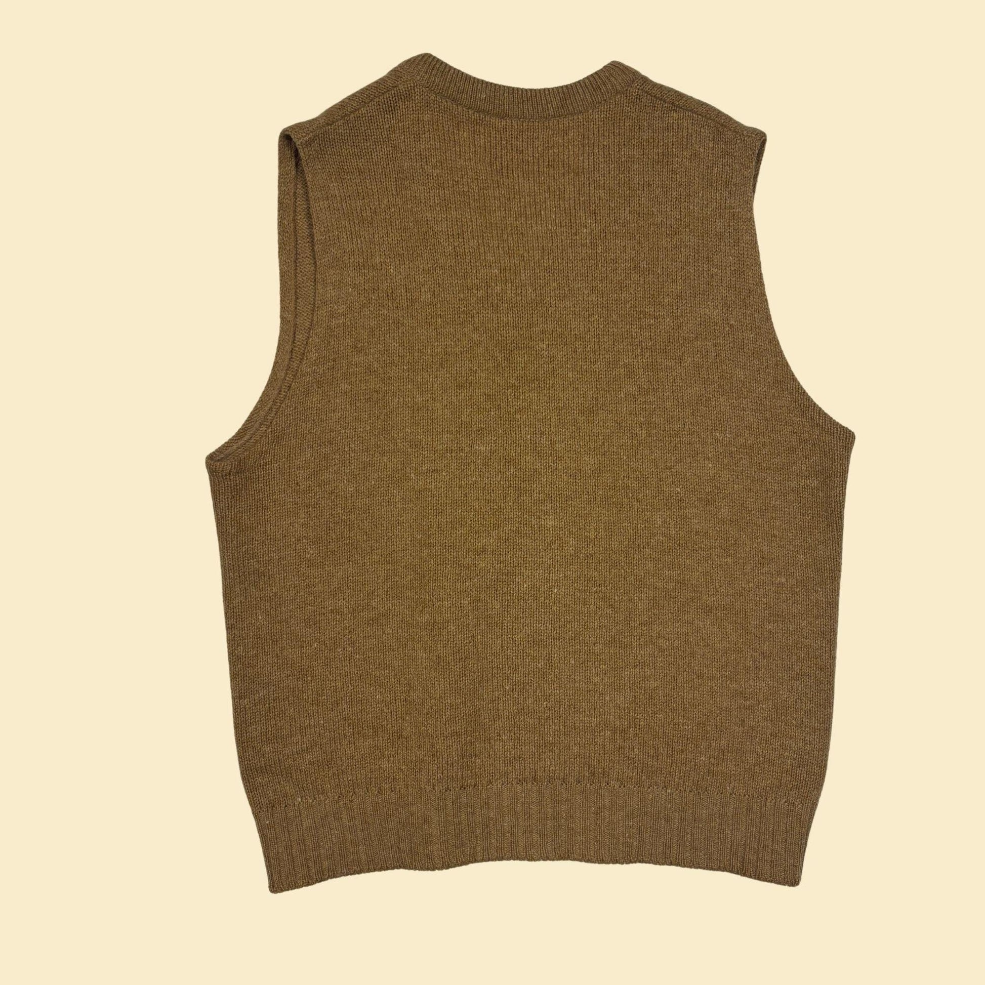 1970s Jantzen M vest, vintage beige/brown knit sweater vest