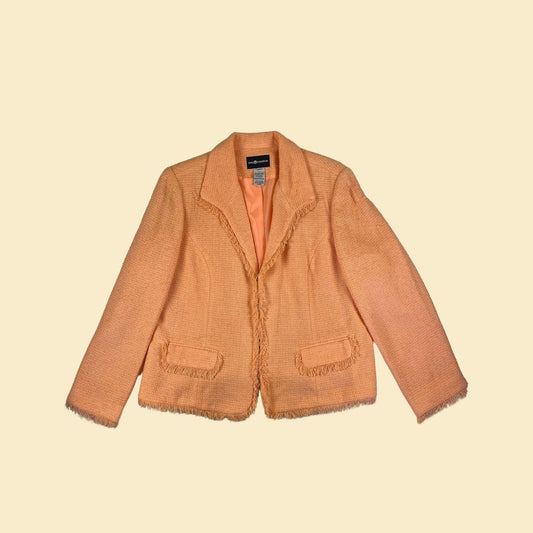 90s/Y2K pastel orange jacket/coat, size 18 vintage Sag Harbor women's jacket