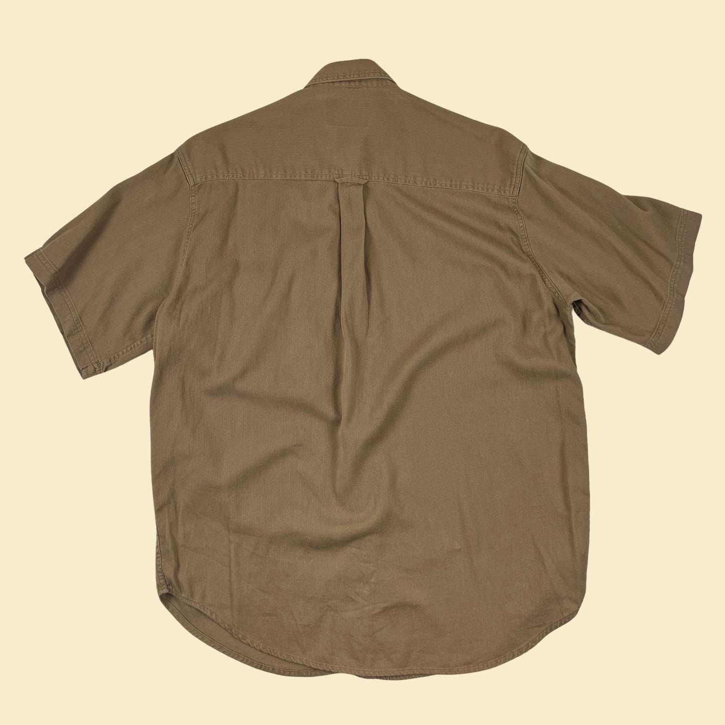 90s/Y2K L Wrangler shirt, vintage brown/khaki short sleeve button down