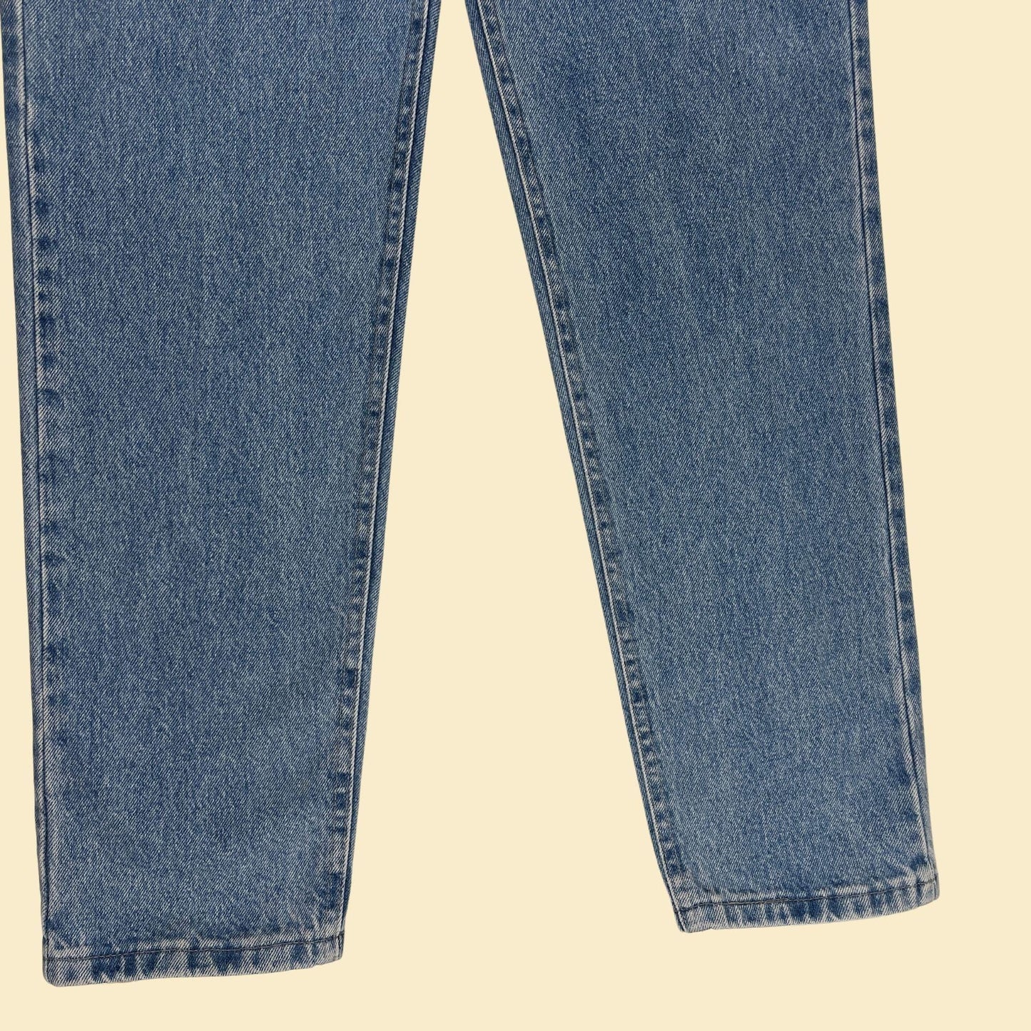 90s Lee size 16L denim pants, vintage women's medium wash high rise cotton USA-made jeans