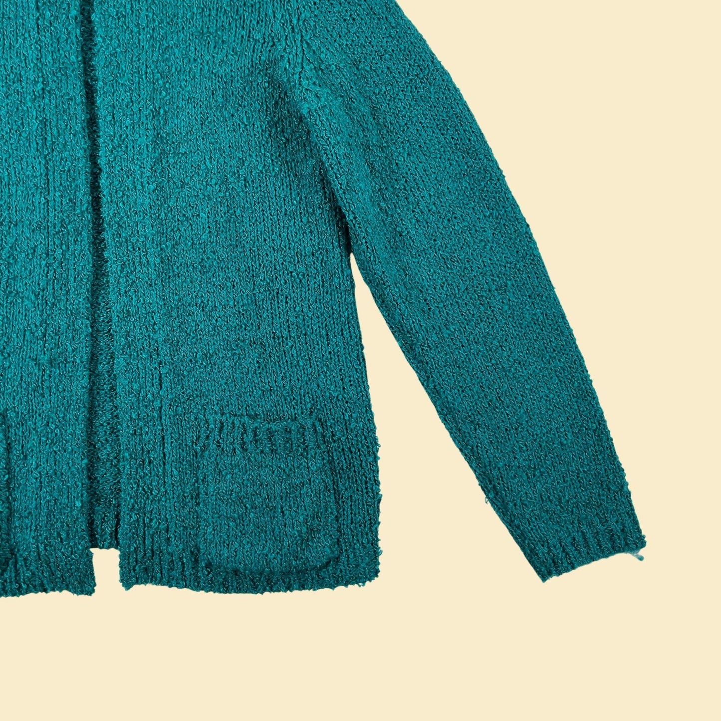 70s/80s L teal cardigan by Monarch Knits, vintage knit women's sweater