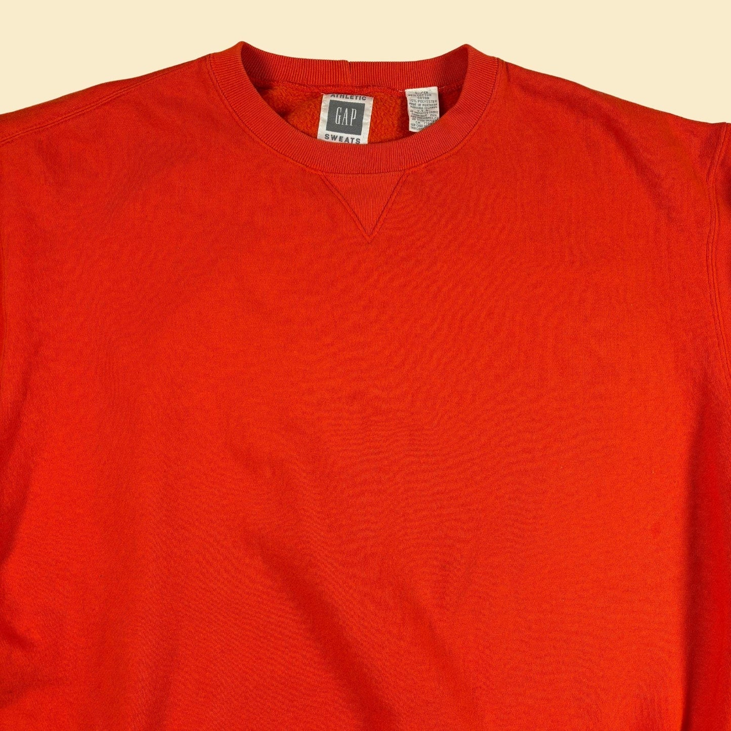 90s/Y2K GAP pullover L crewneck, vintage bright orange crew sweatshirt