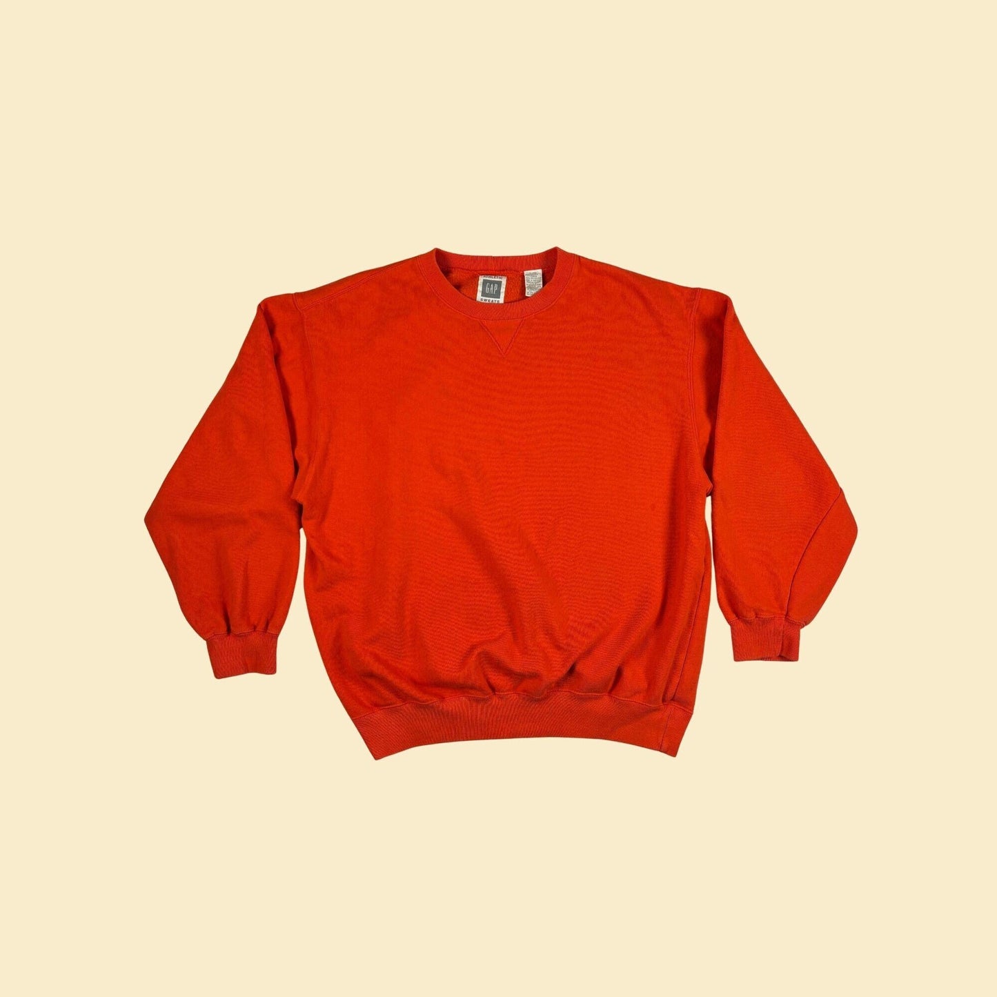 90s/Y2K GAP pullover L crewneck, vintage bright orange crew sweatshirt