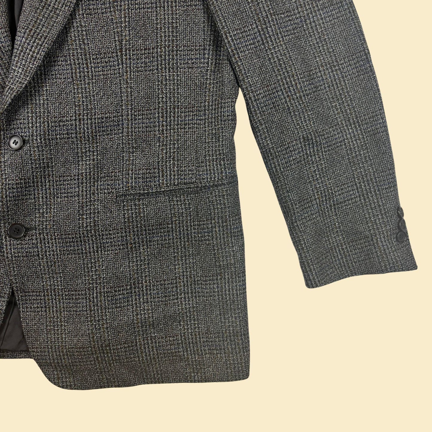 1990s Vito Rufolo silk/wool sports coat, size 44 vintage men's grey blazer jacket