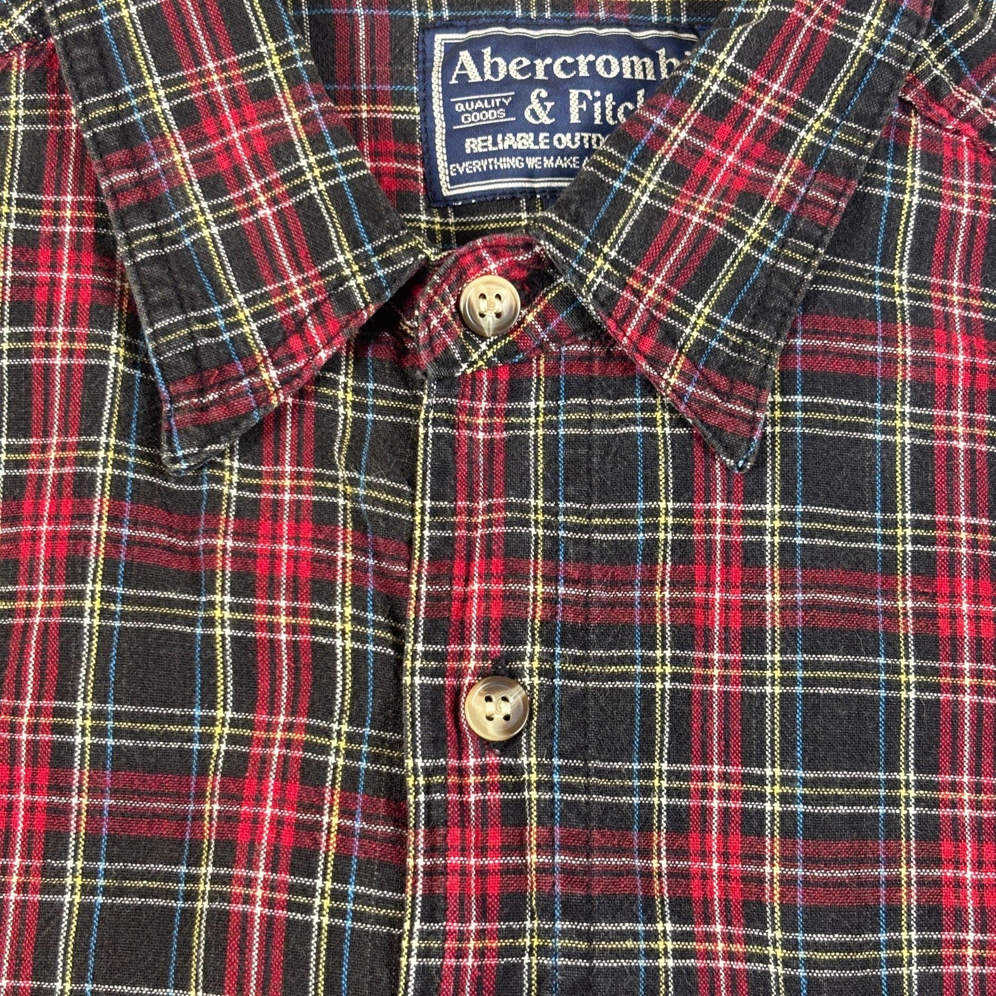 90s/Y2K Abercrombie & Fitch M men's shirt, vintage men's black/red plaid button down top