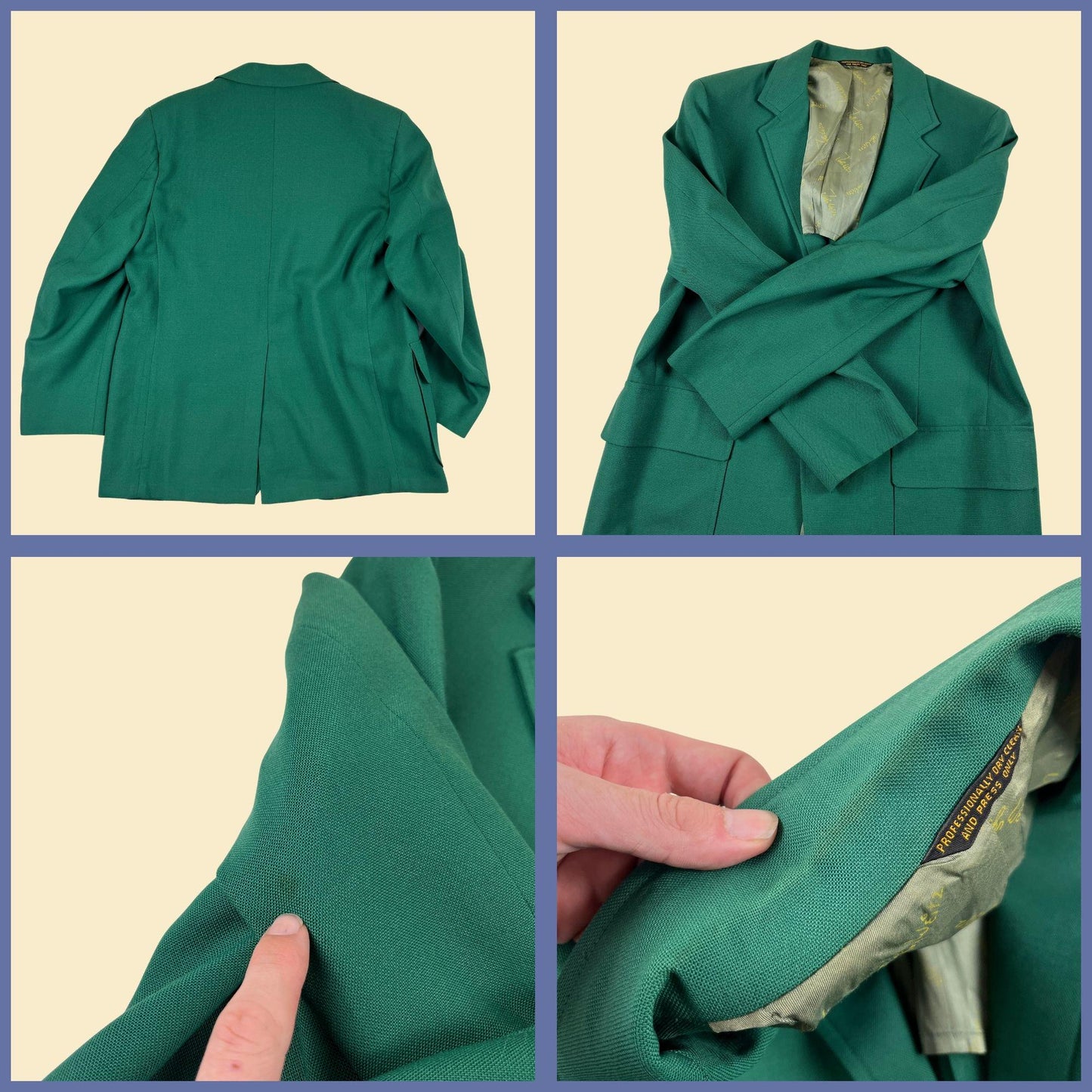 1970s green sports coat by John Weitz for Belk Simpson Co, vintage size 45 (est.) men's blazer jacket