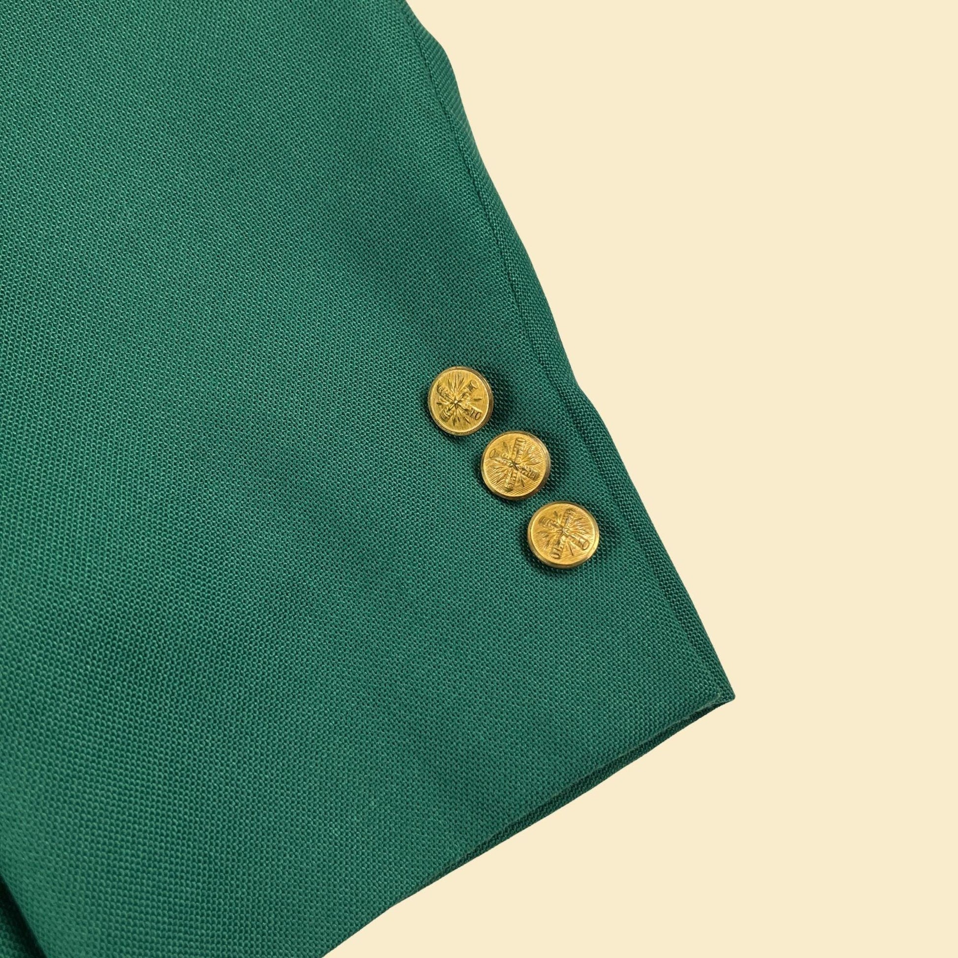 1970s green sports coat by John Weitz for Belk Simpson Co, vintage size 45 (est.) men's blazer jacket