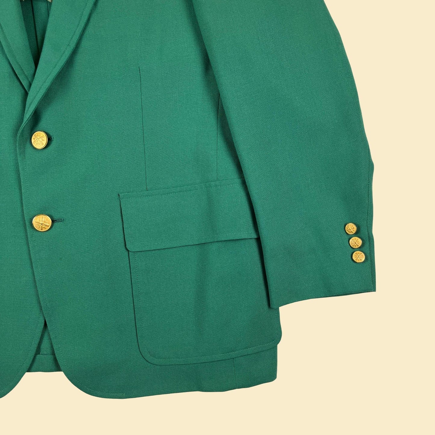 1970s green sports coat by John Weitz for Belk Simpson Co, vintage size 45 (est.) men's blazer jacket