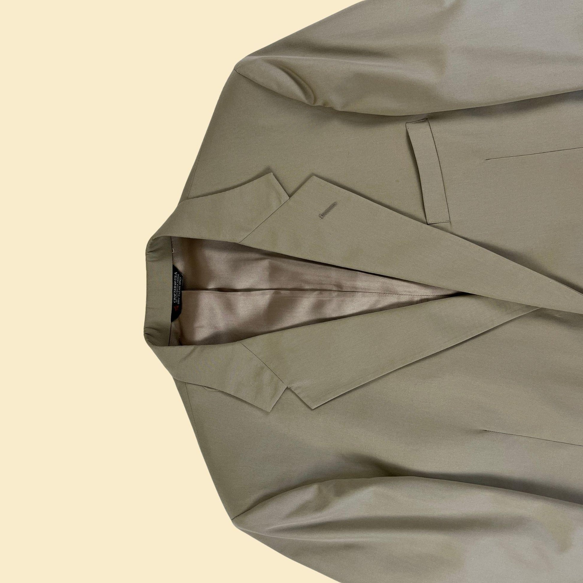 80s/90s beige 46XL suit jacket by Sutter & Grant, vintage tan men's sport coat blazer