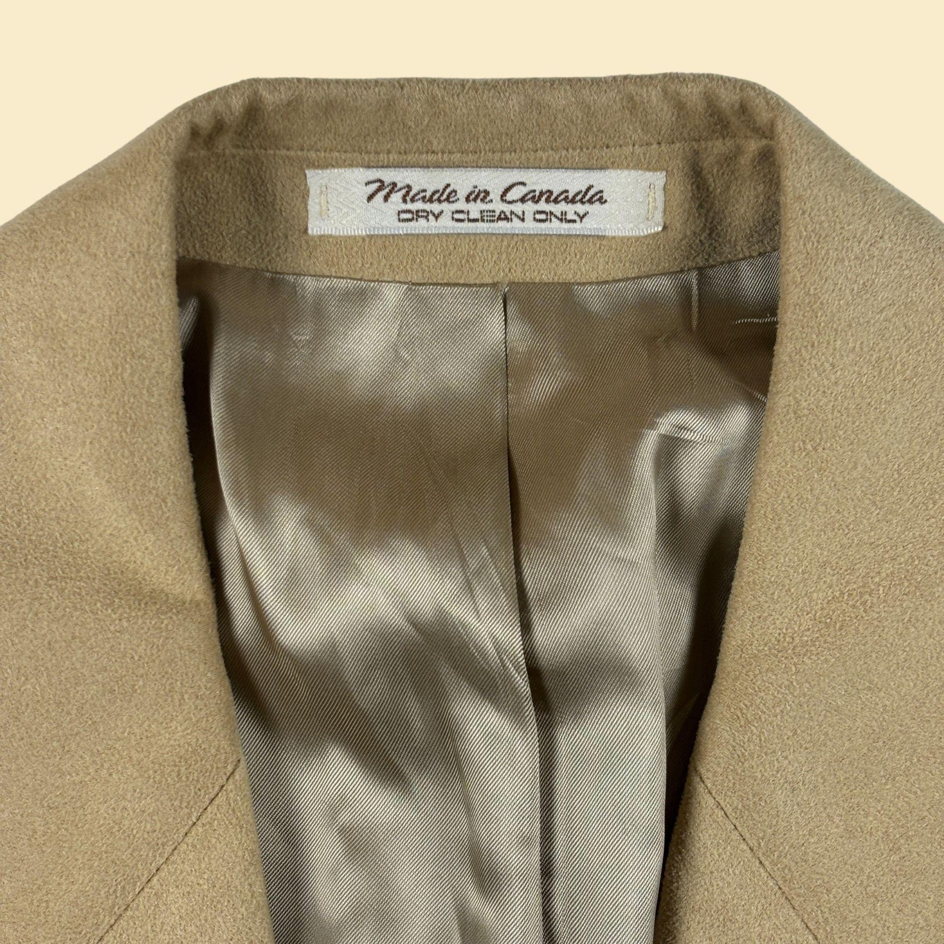 1990s beige 44 suit jacket by Brandini for Robinsons-May, vintage men's tan blazer/sports coat