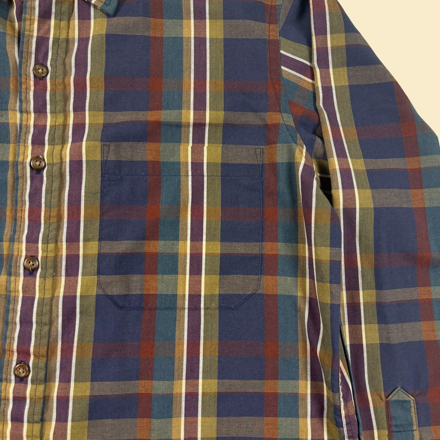 1980s M blue plaid shirt by Arrow Sport