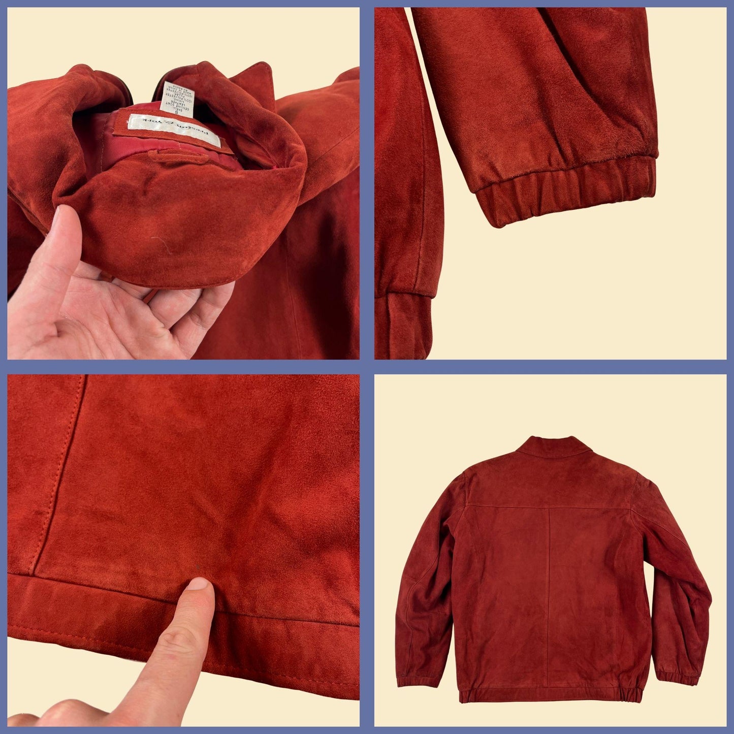 90s/Y2K goat leather jacket, vintage women's S zip up burgundy red jacket by Preston & York