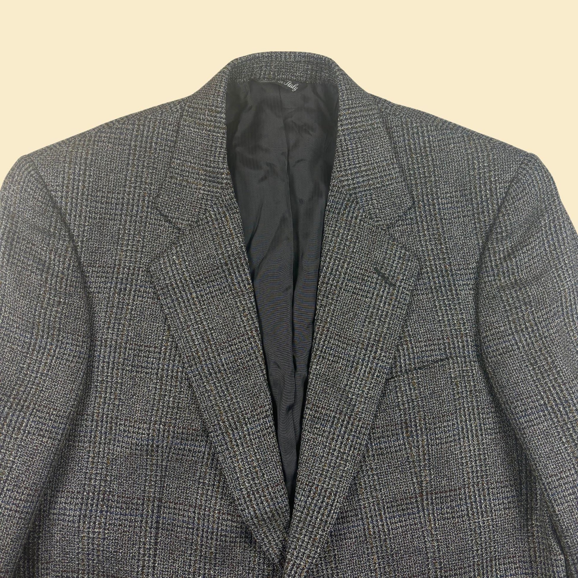 1990s Vito Rufolo silk/wool sports coat, size 44 vintage men's grey blazer jacket