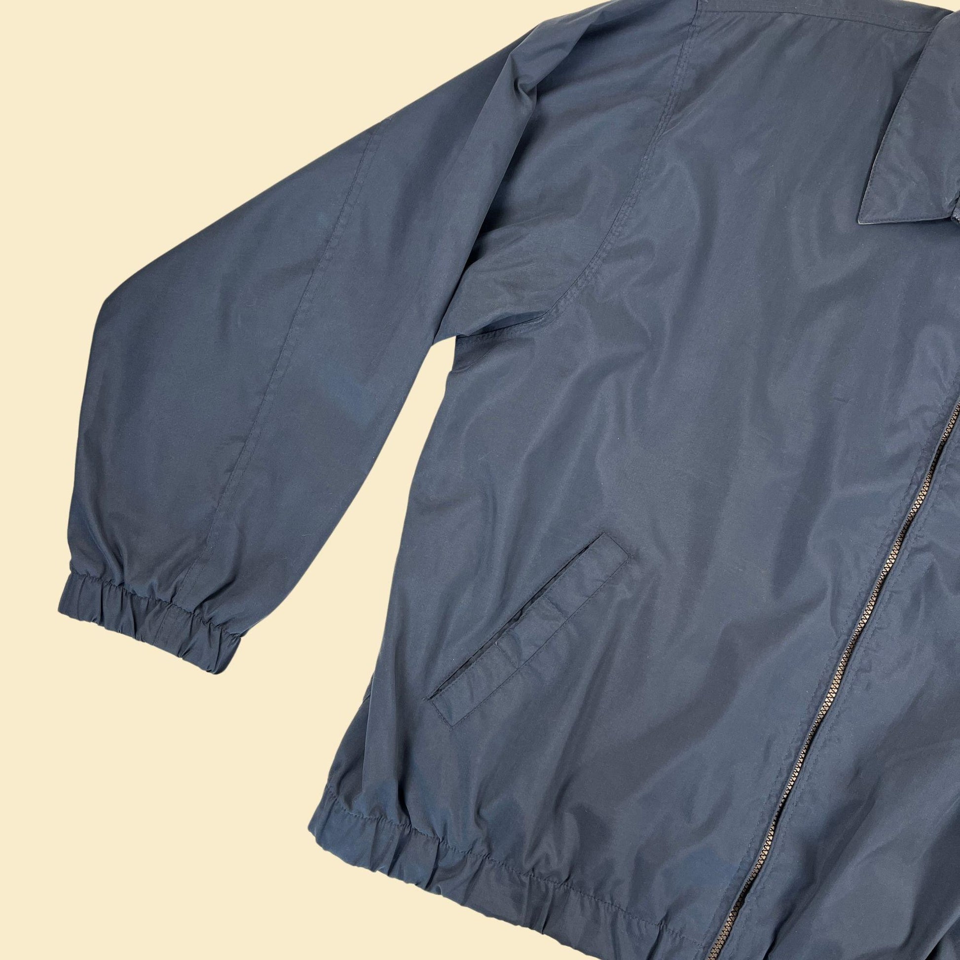 90s/Y2K blue XXL windbreaker jacket by Dunbrooke, vintage Deubler Electric workwear jacket