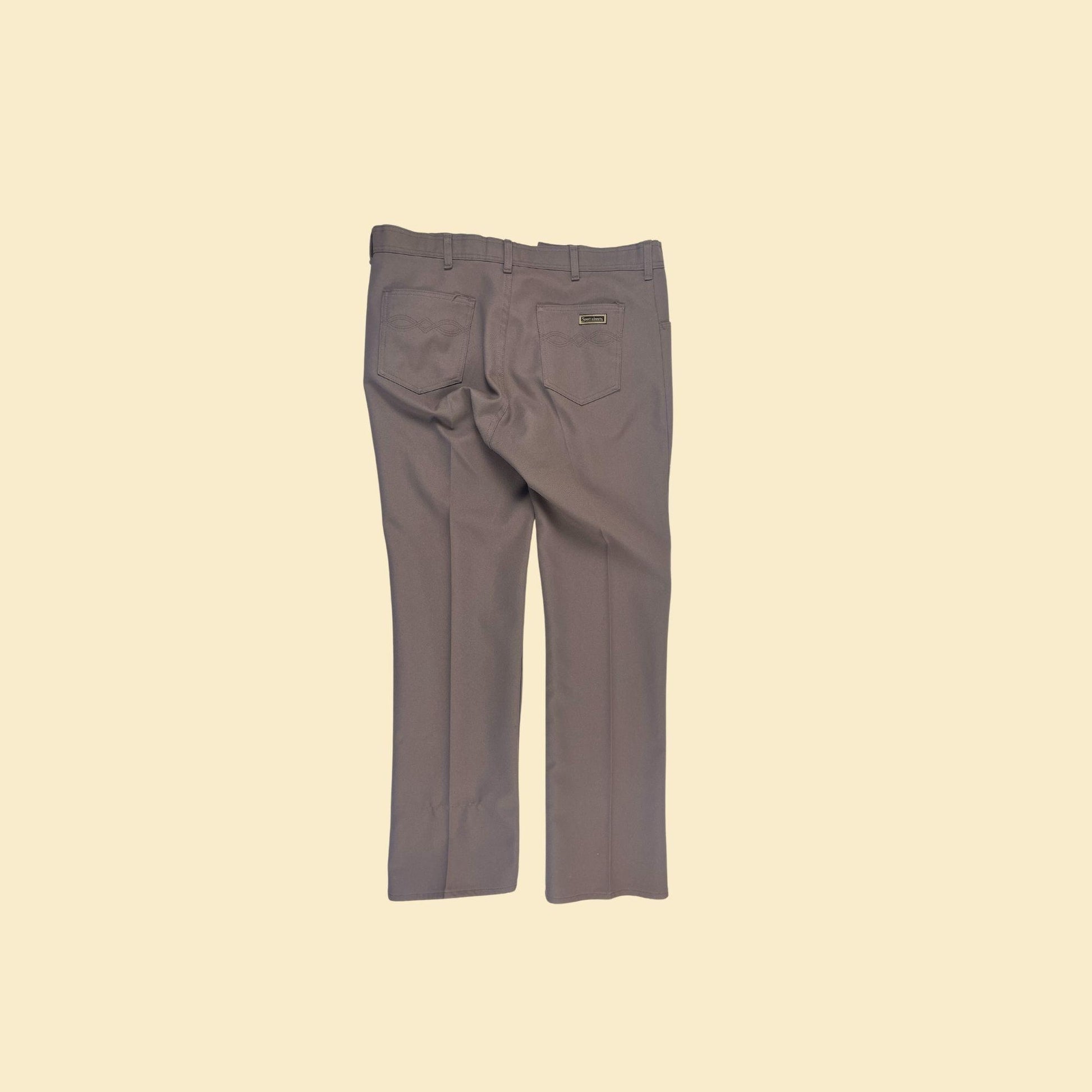 70s/80s men's slacks by Sport-Abouts, 38x32.5 vintage brown/tan men's straight leg pants