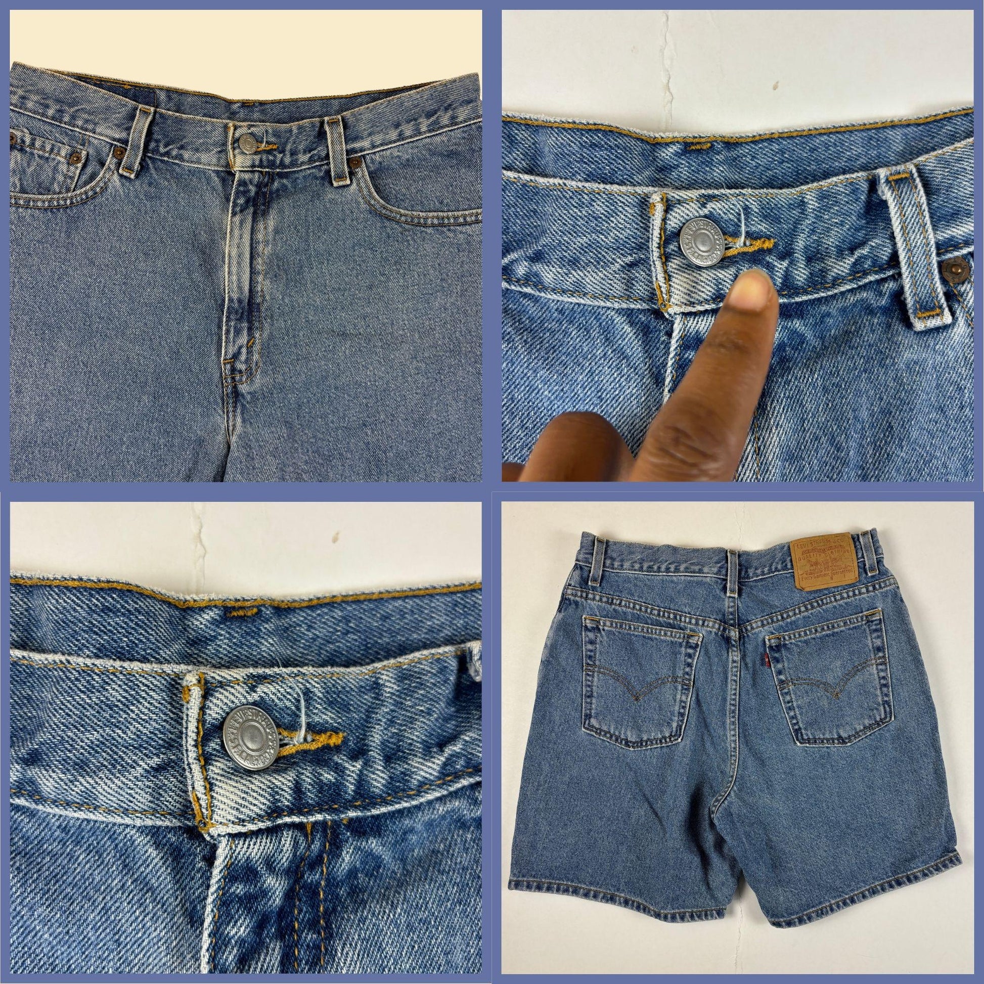 2000s Levi's size 12 denim shorts, vintage high rise Y2K women's jean shorts