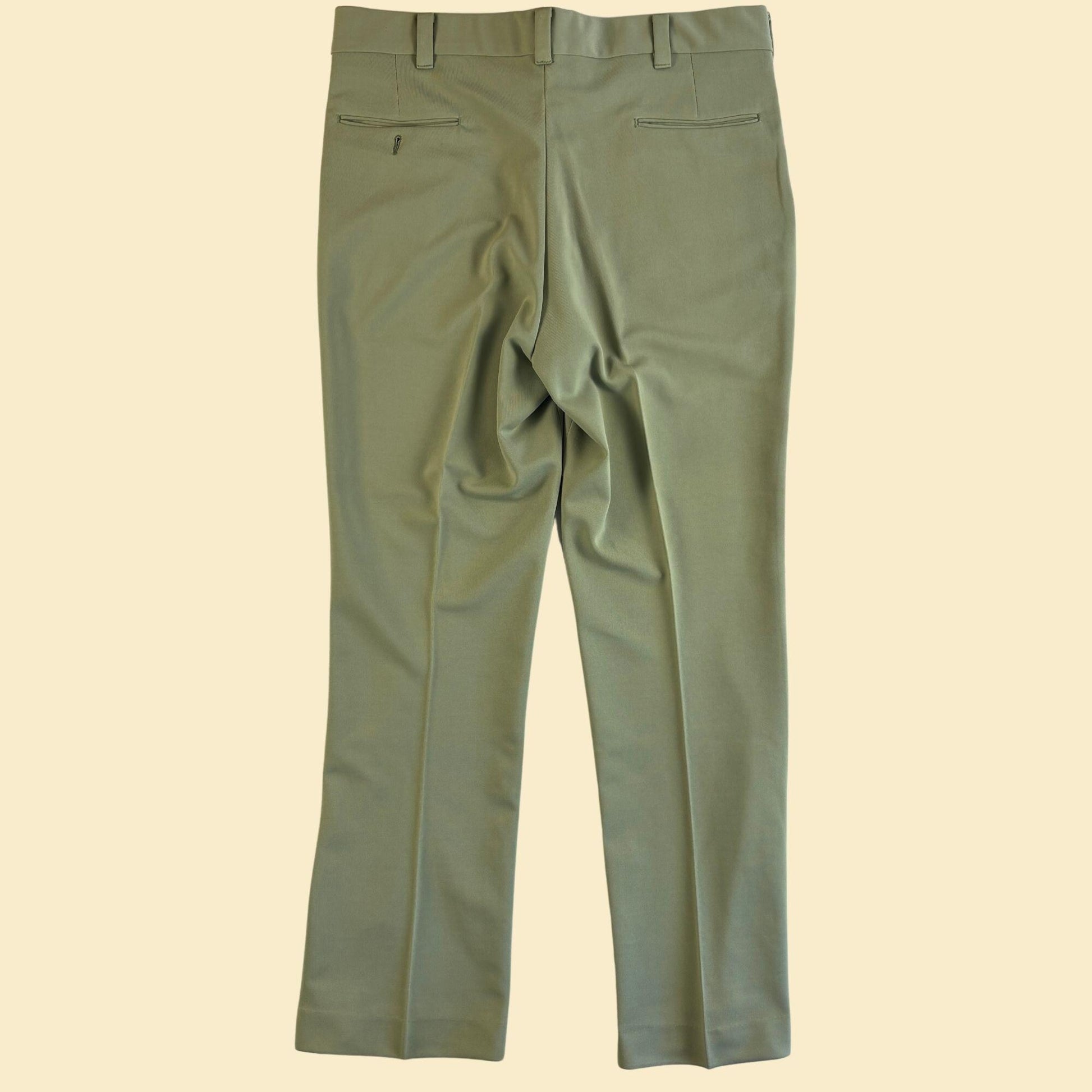 1970s light green men's pants by Kings Road Sears, size 38 men's vintage straight leg pastel green slacks