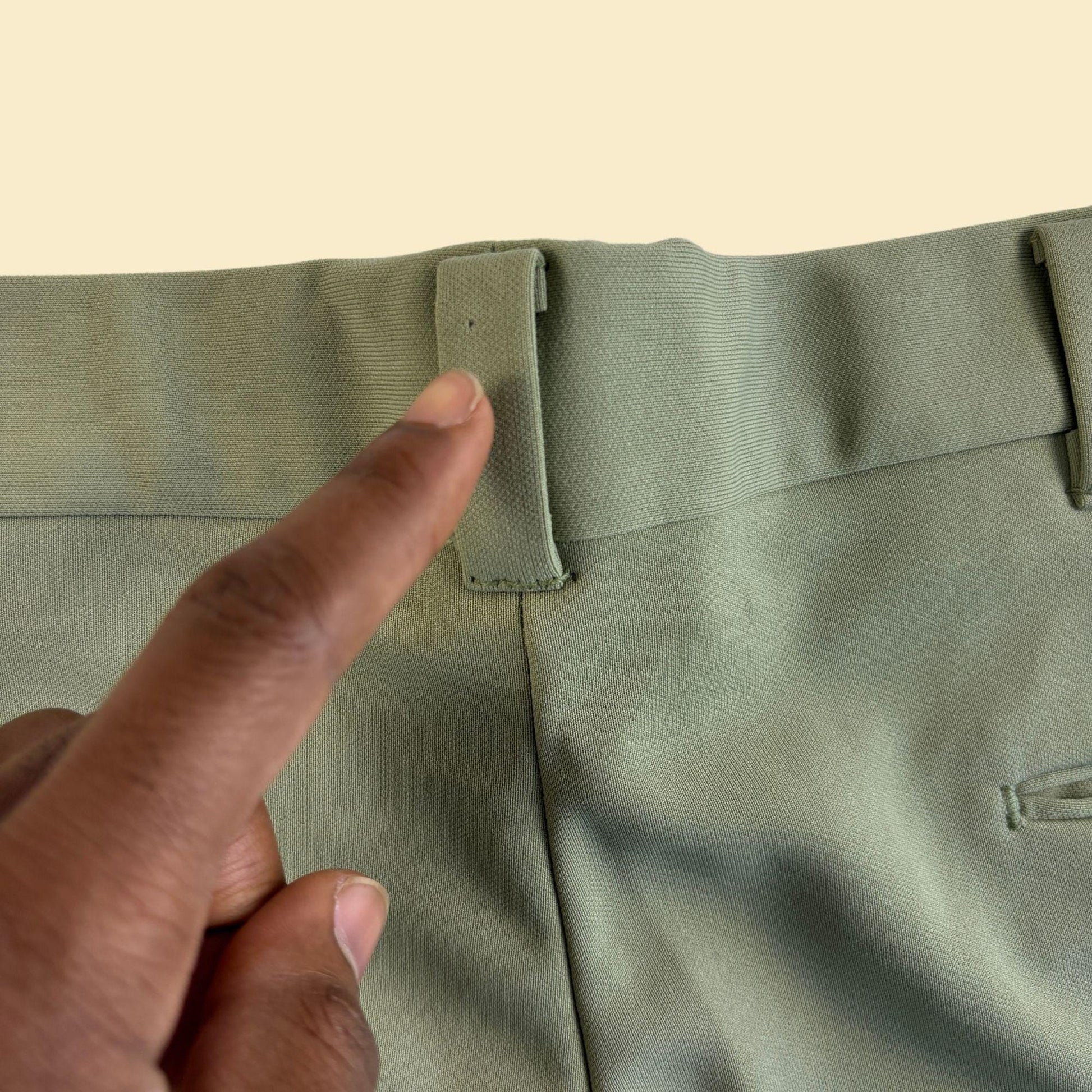 1970s light green men's pants by Kings Road Sears, size 38 men's vintage straight leg pastel green slacks