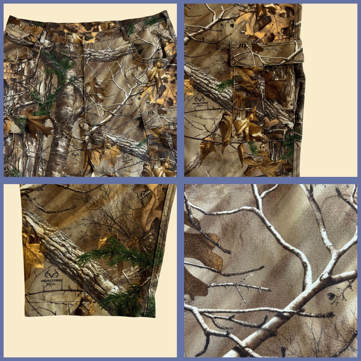 2000s Cabela's camo pants, size 46 men's Y2K straight leg camouflage cargo pants