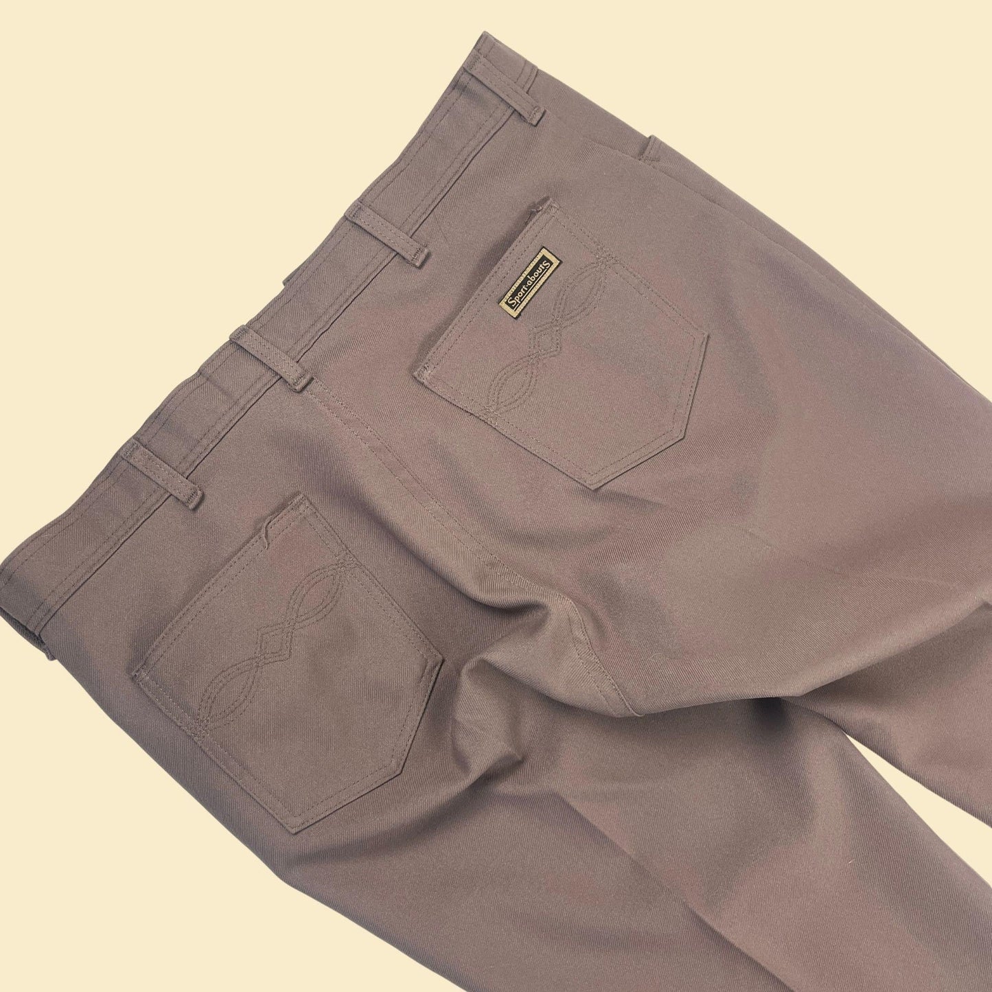 70s/80s men's slacks by Sport-Abouts, 38x32.5 vintage brown/tan men's straight leg pants