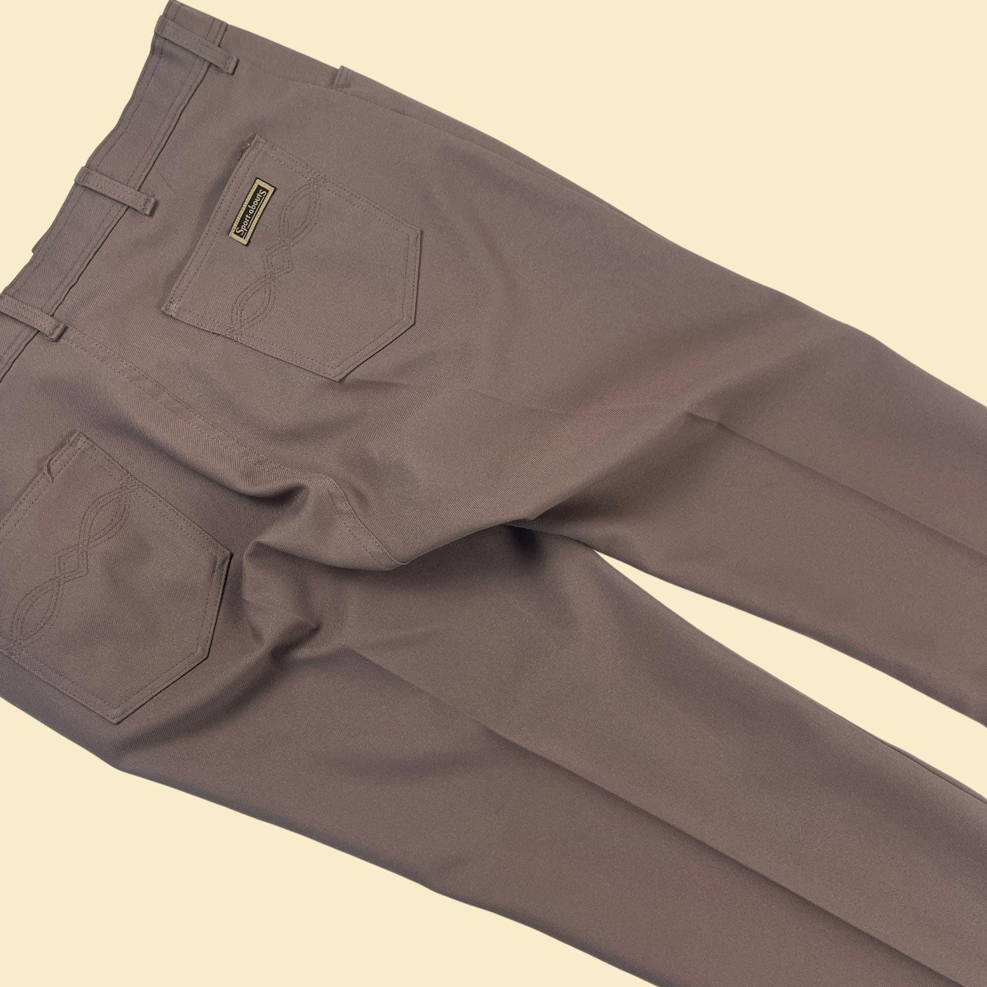 70s/80s men's slacks by Sport-Abouts, 38x32.5 vintage brown/tan men's straight leg pants