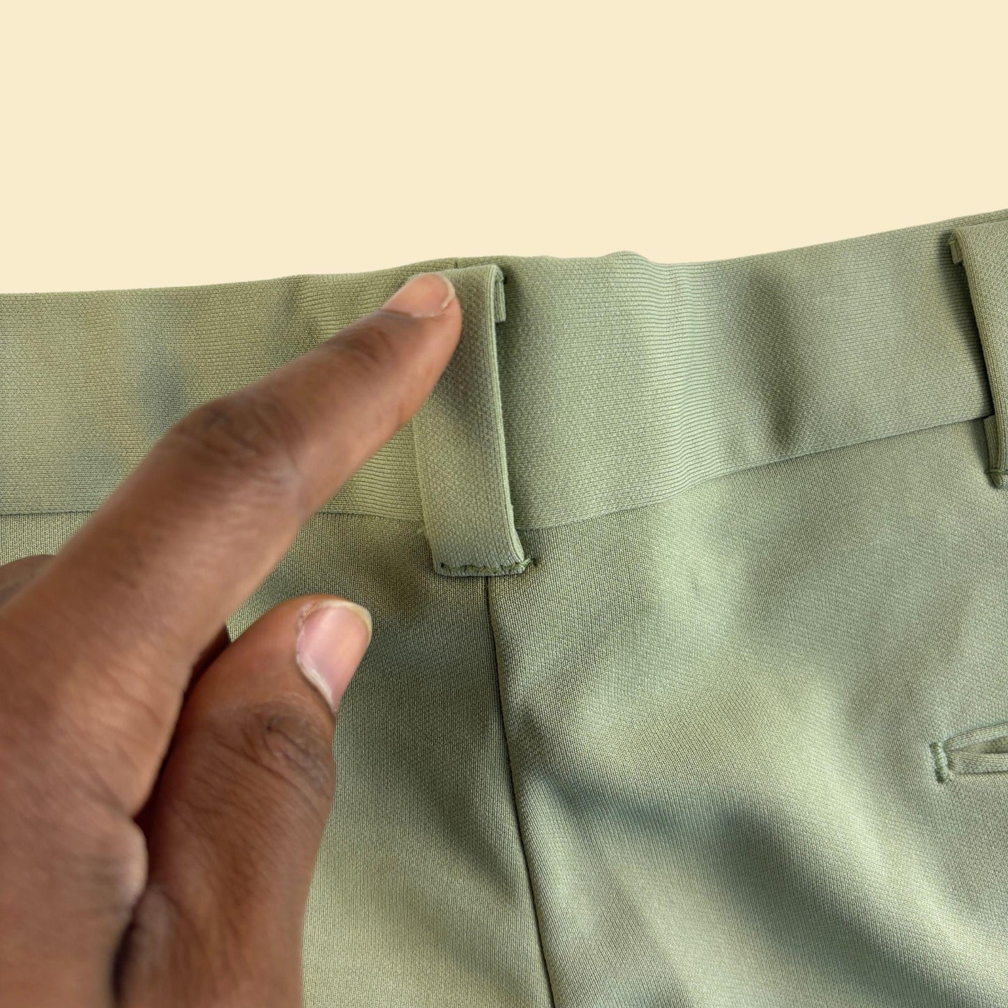 1970s light green men's pants by Kings Road Sears, size 38 men's vintage straight leg pastel green slacks