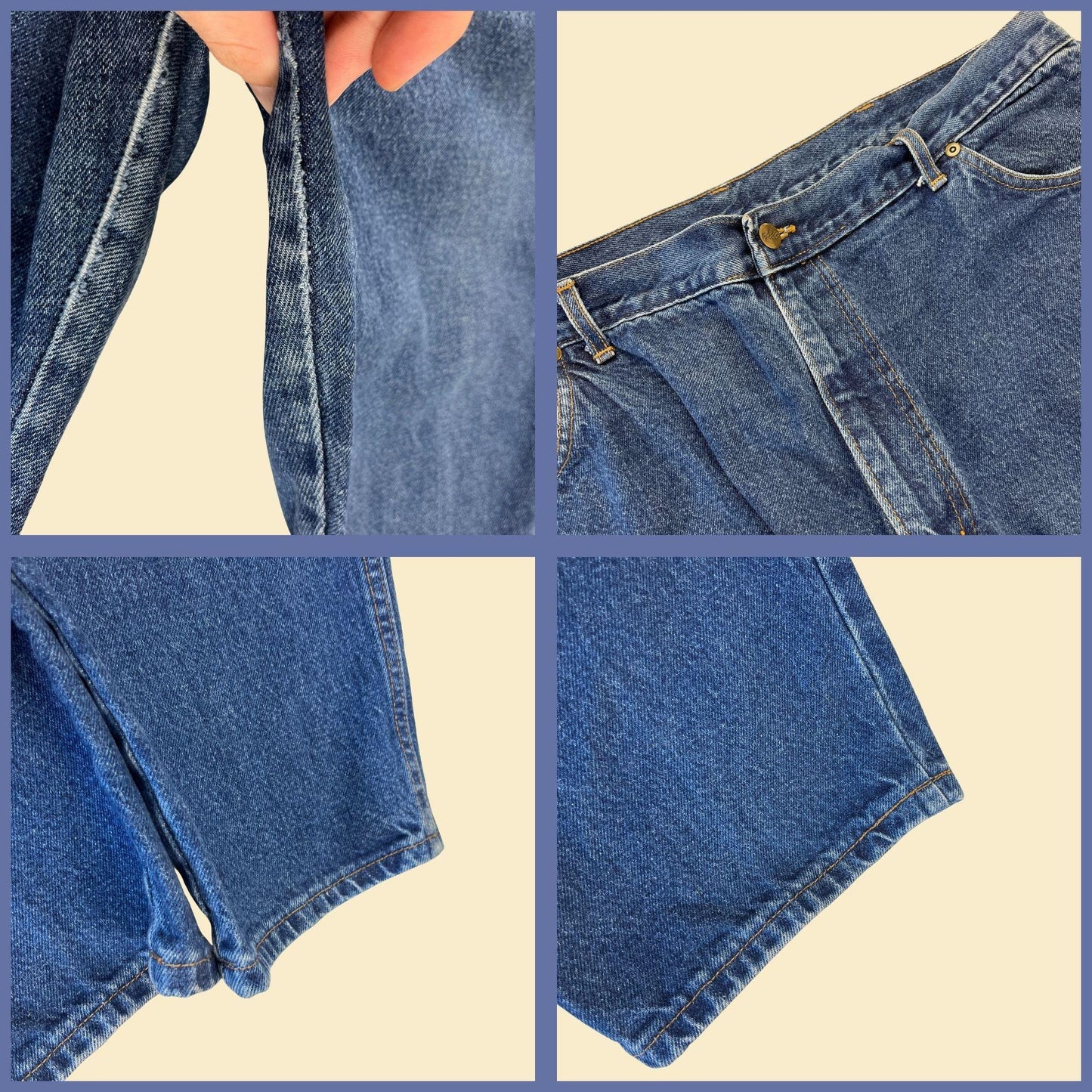 1990s highrise 26W denim pants by Chic, vintage medium wash straight leg blue jeans