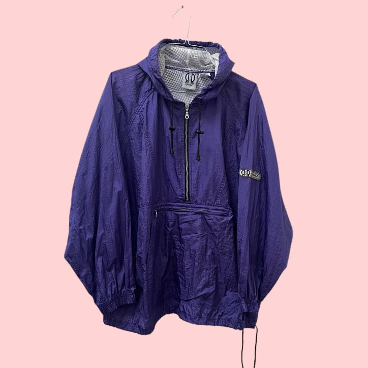 Vintage Purple Windbreaker 1990s - Half zip with large pocket