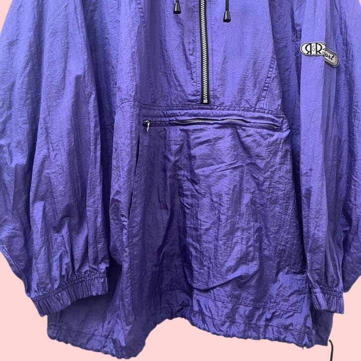 Vintage Purple Windbreaker 1990s - Half zip with large pocket